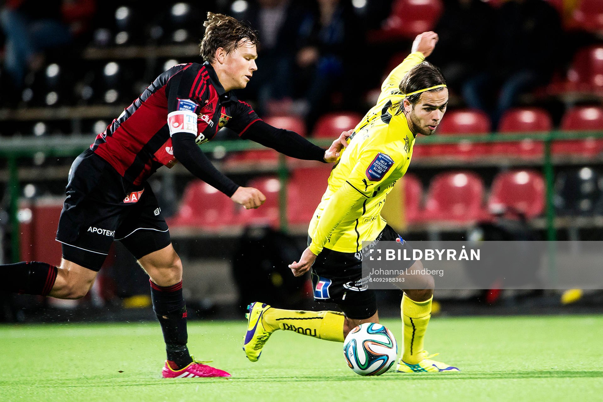 Brommapojkarnas Jesper Karlström och Halmstads Halmstads