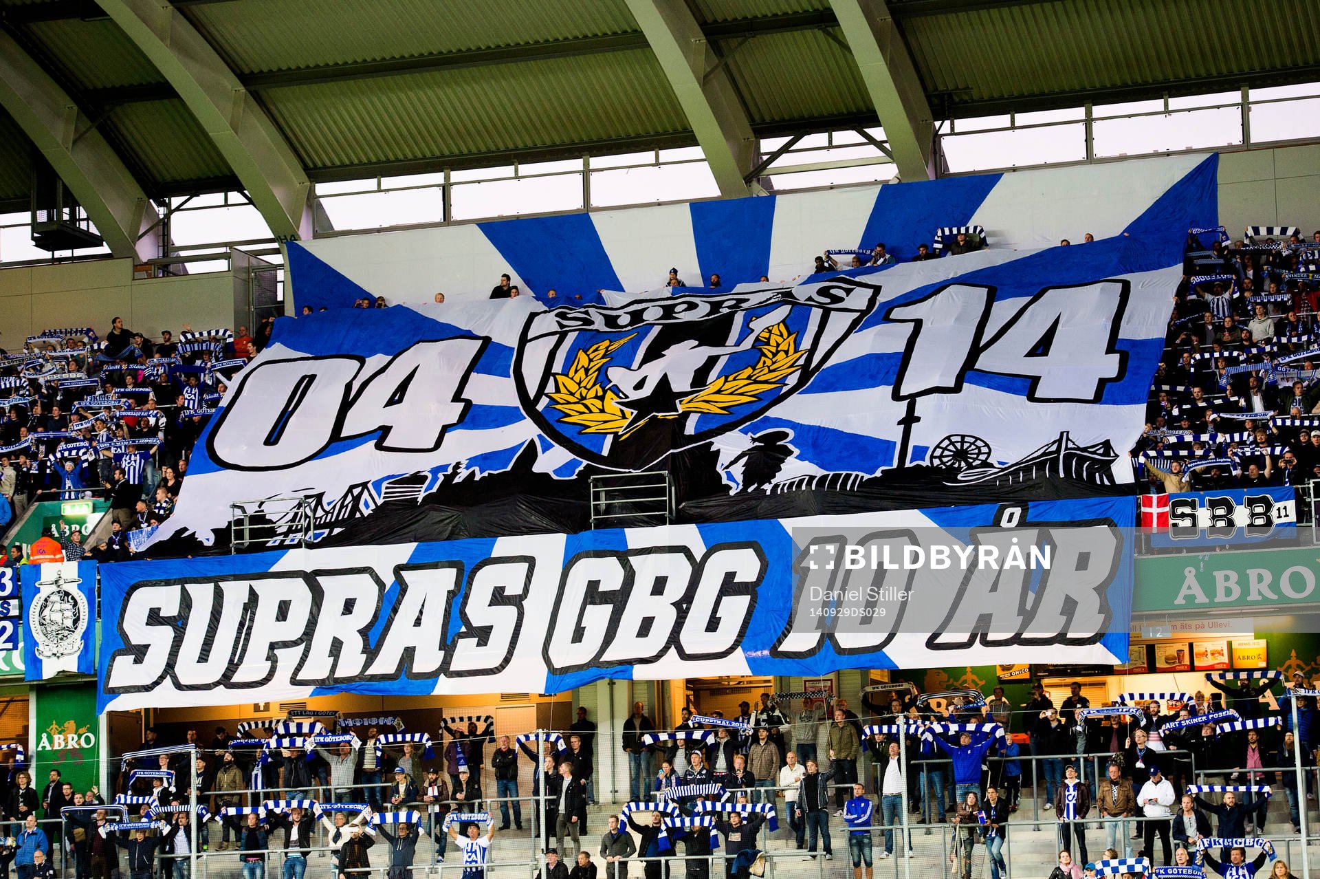 IFK Göteborgs tifo under fotbollsmatchen i Allsvenskan mellan IFK Göteborg och Djurgården den 29 september 2014 i Göteborg.
