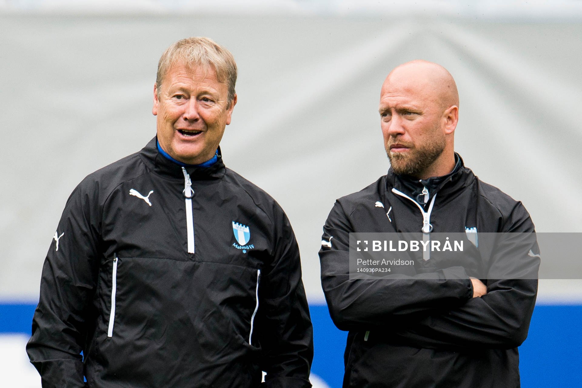 Malmö FFs tränare Åge Hareide och assisterande tränare