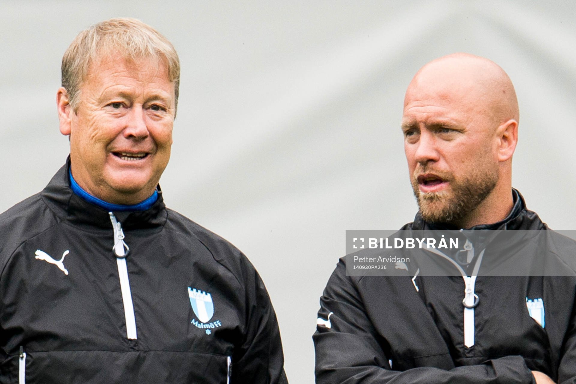Malmö FFs tränare Åge Hareide och assisterande tränare