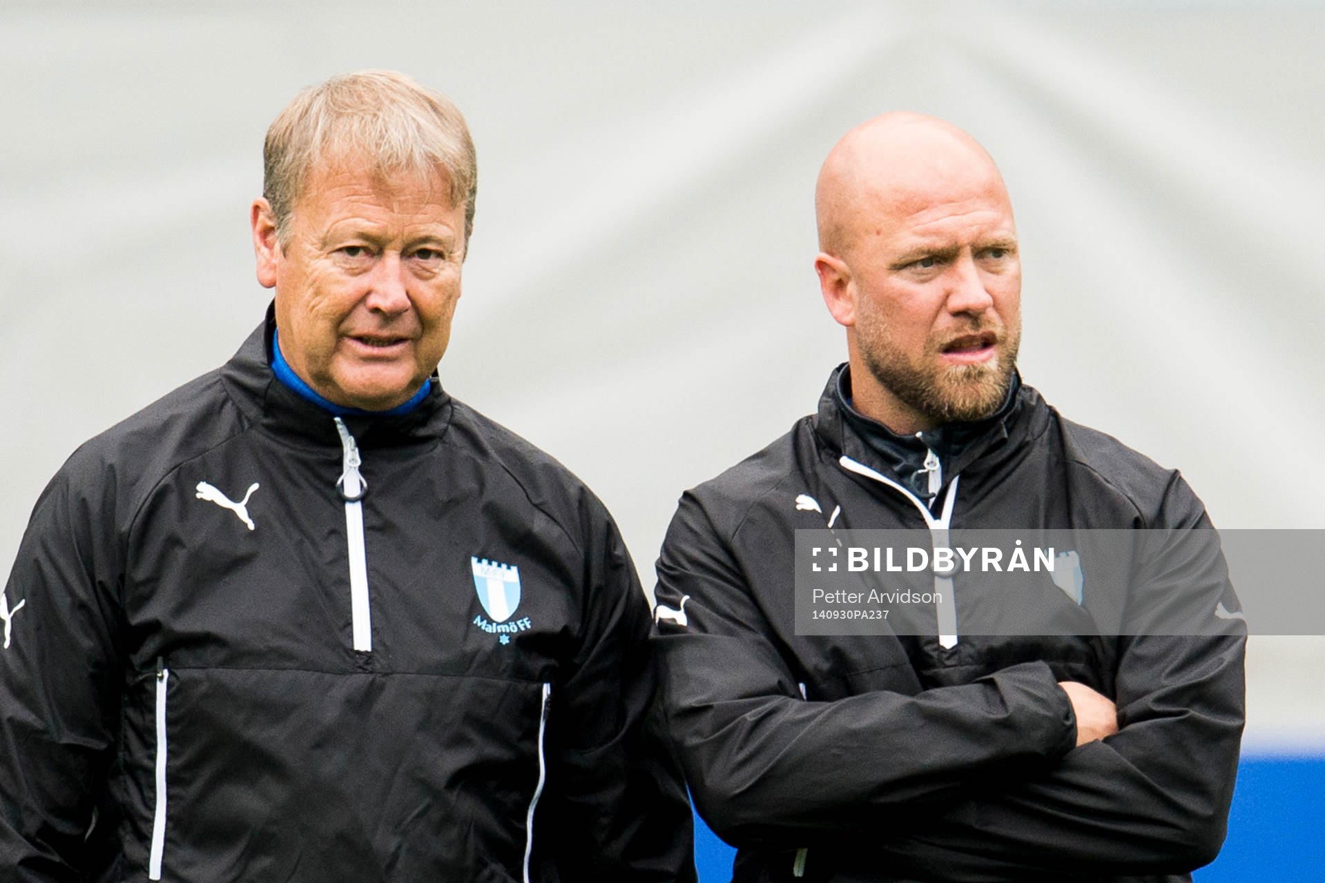 Malmö FFs tränare Åge Hareide och assisterande tränare