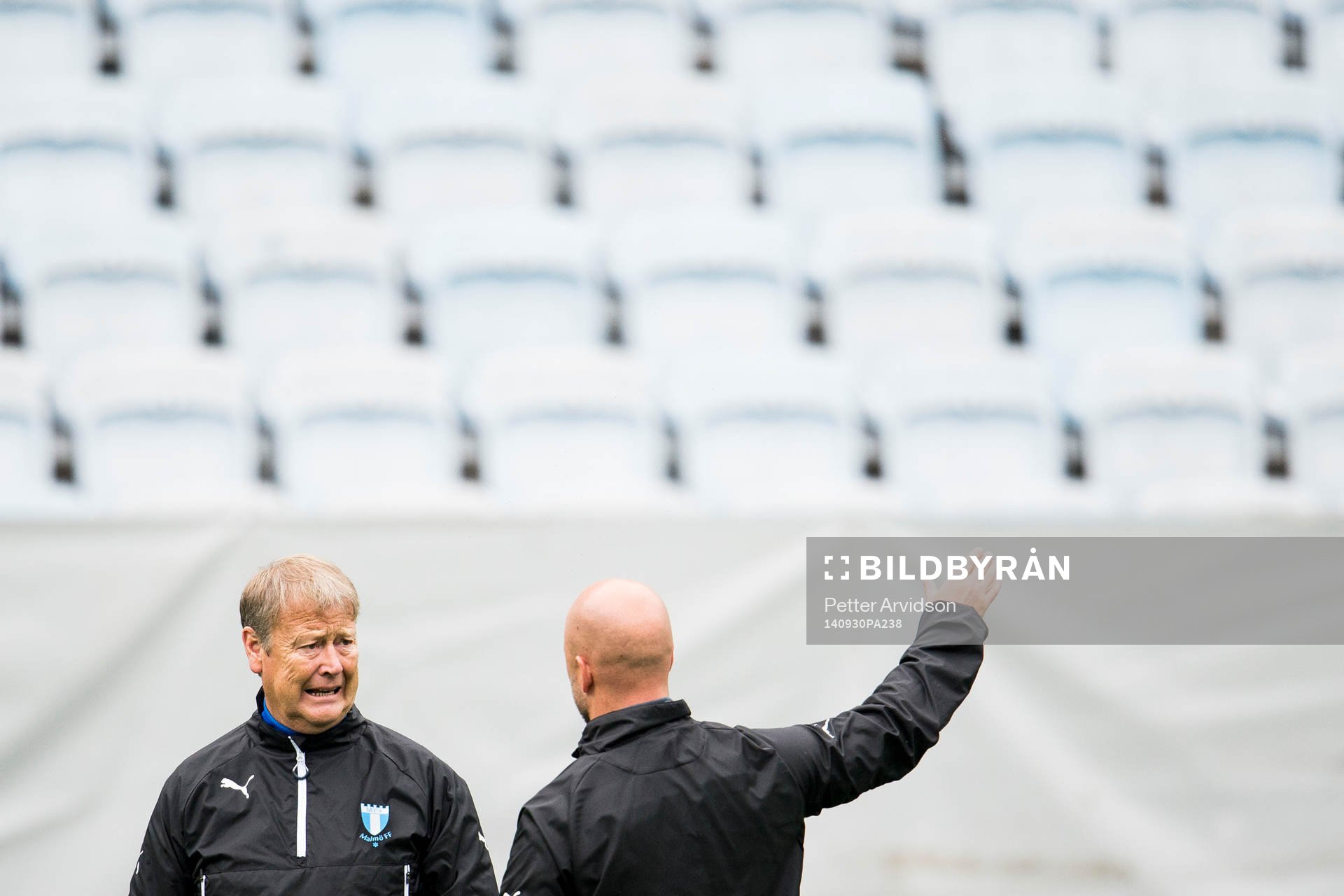 Malmö FFs tränare Åge Hareide och assisterande tränare