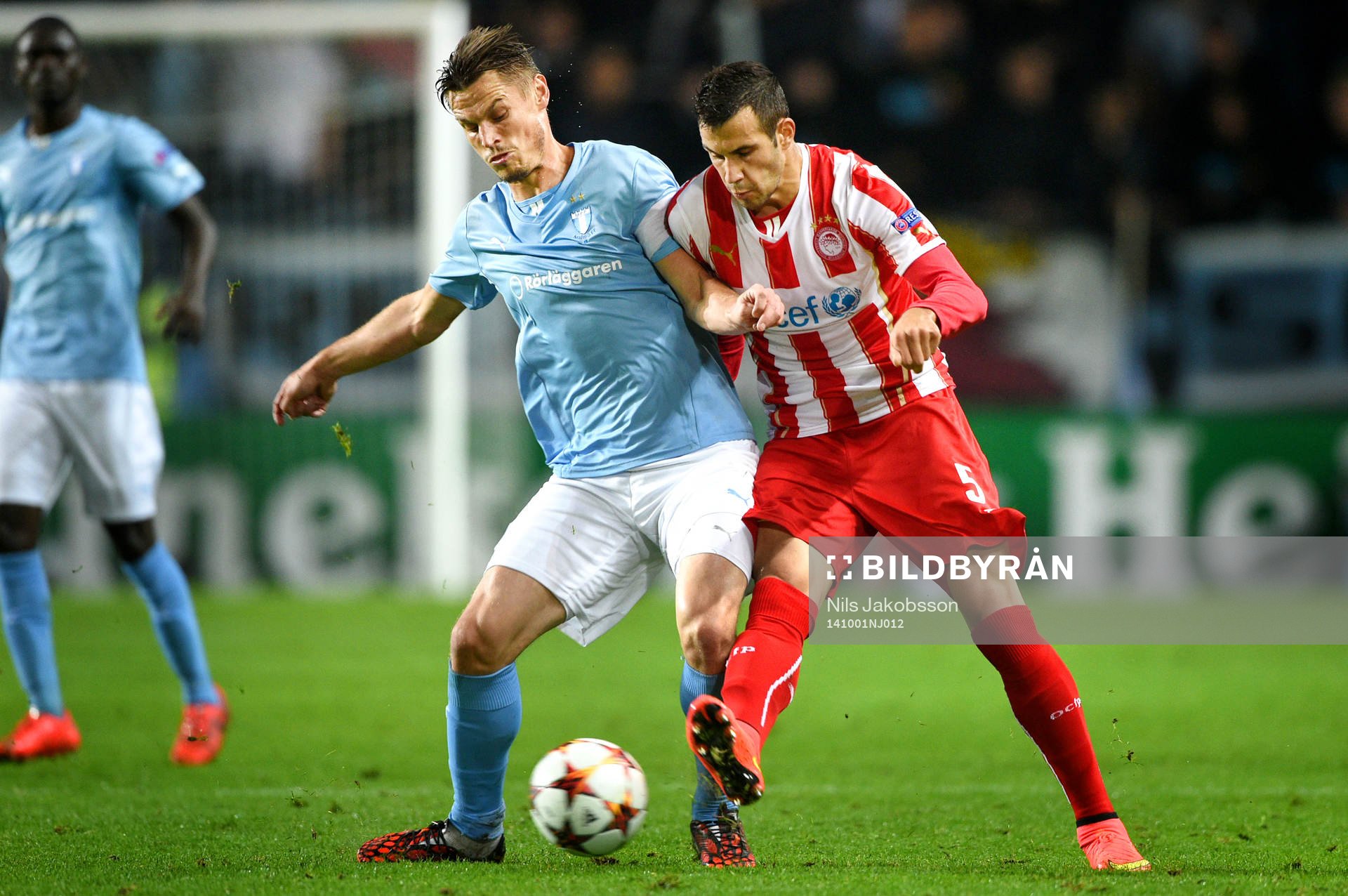 Malmö FFs Markus Rosenberg och Olympiacos Luka Milivojevi