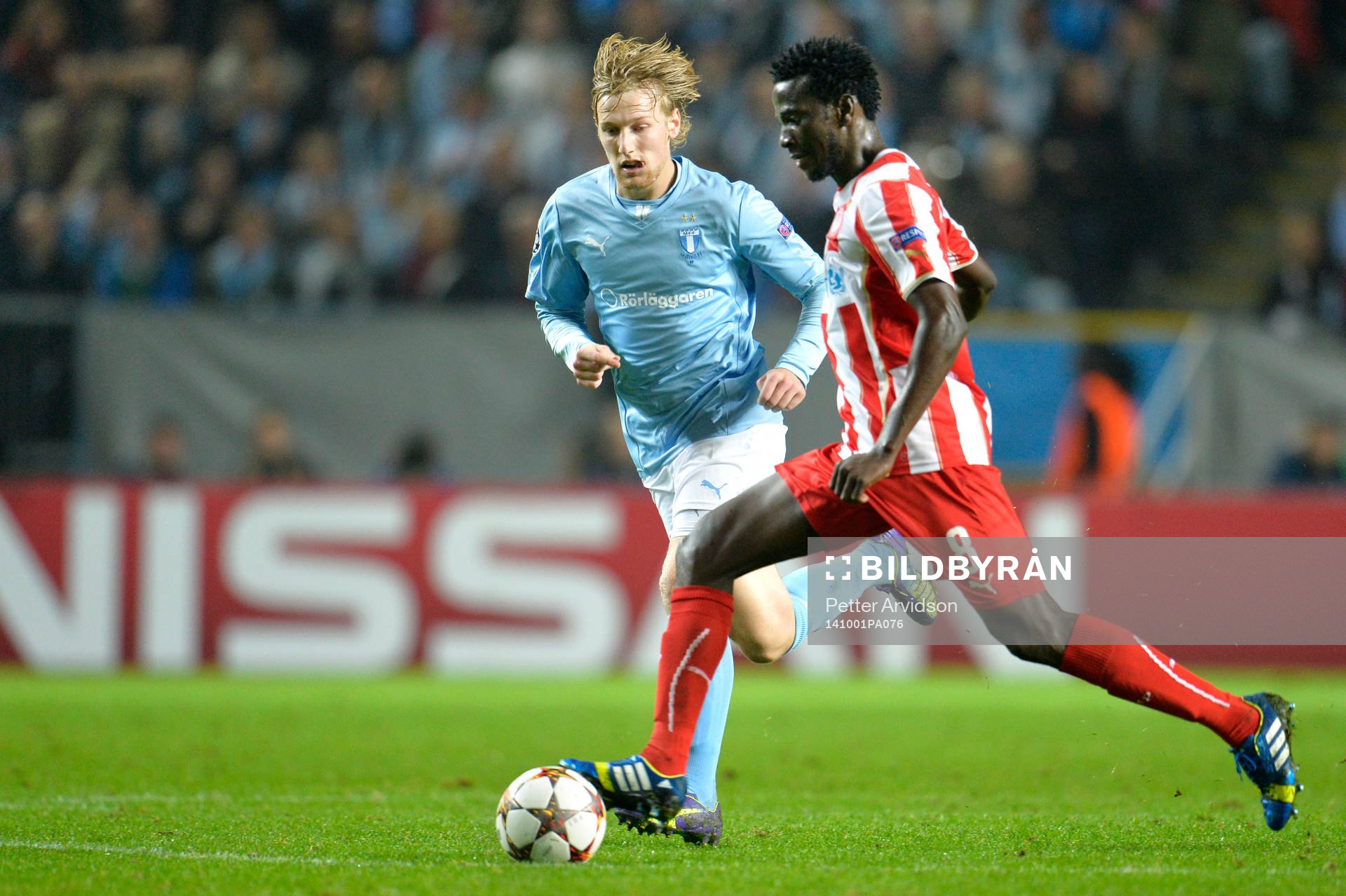 Malmö FFs Emil Forsberg och Olympiacos Delvin N'Dinga