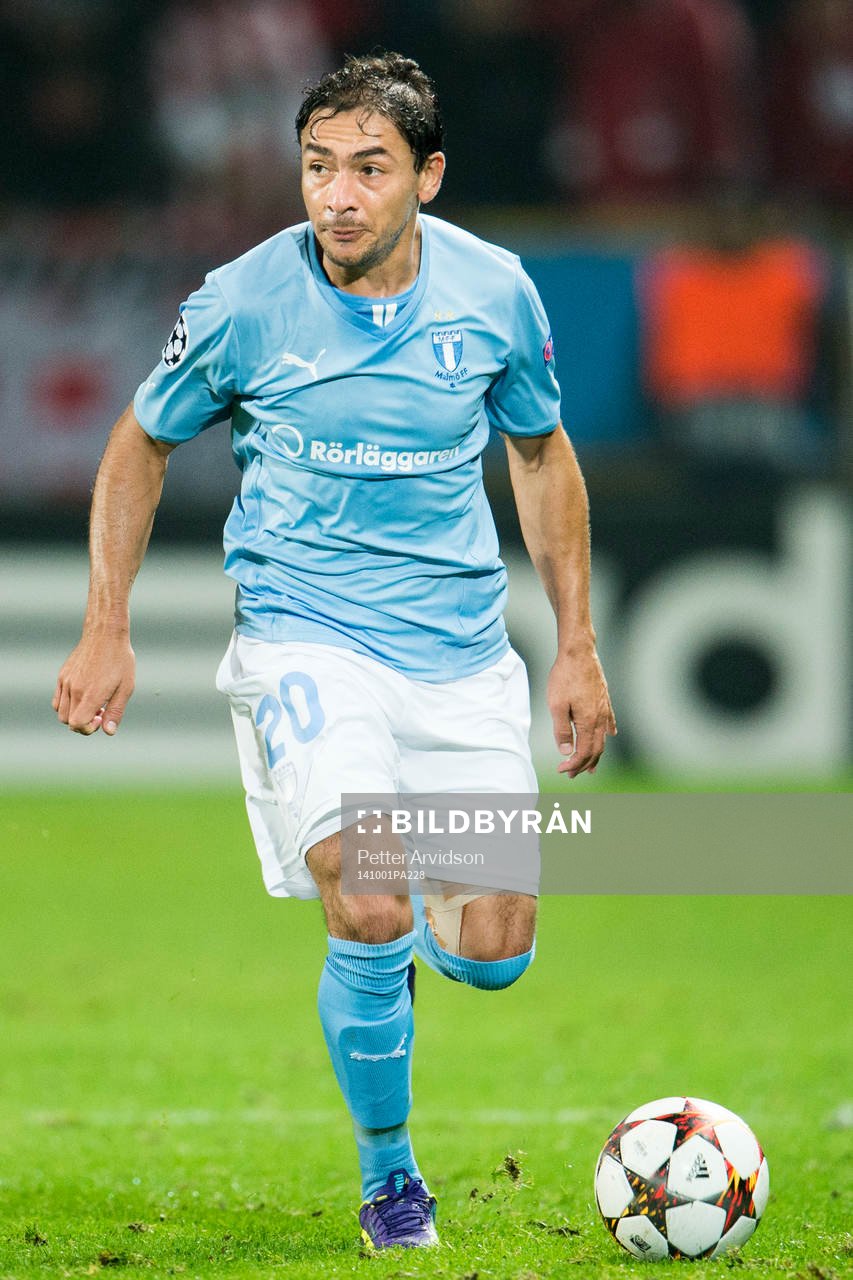 Malmö FFs Ricardo Ferreira Da Silva under fotbollsmatchen i Champions League mellan Malmö FF och Olympiakos den 1 oktober 2014 i Malmö.