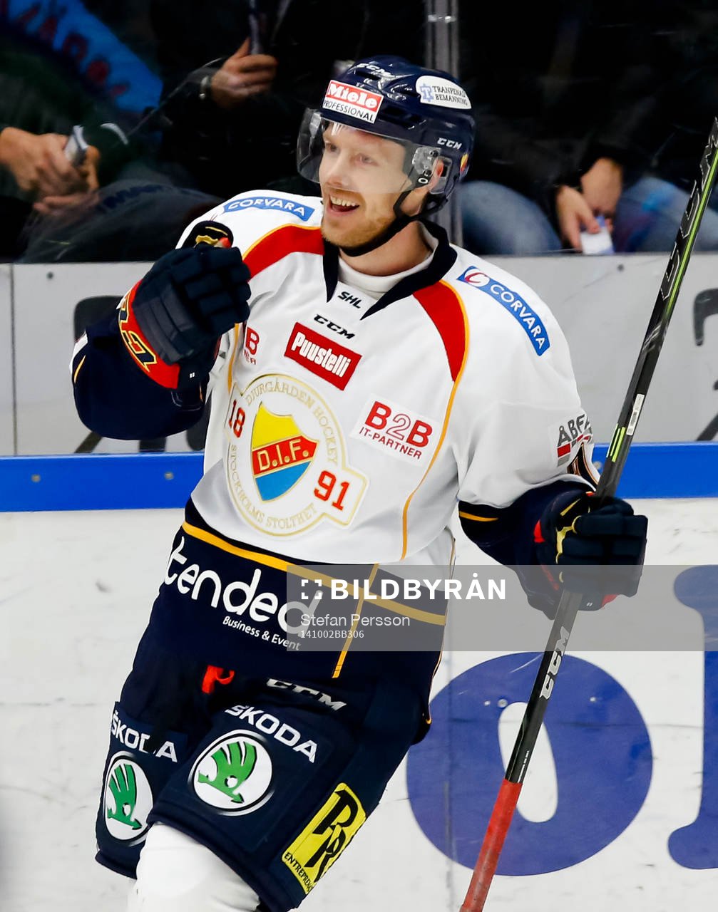 Djurgårdens Sebastian Lauritzen jublar