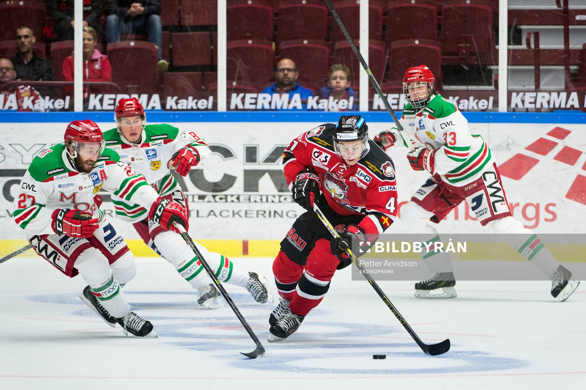 Malmö Redhawks Patrik Blomberg och Moras Brett Palin och