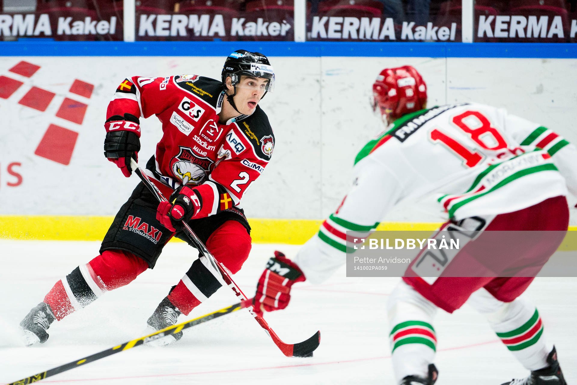 Malmö Redhawks Henrik Hetta och Moras Christoffer Fish