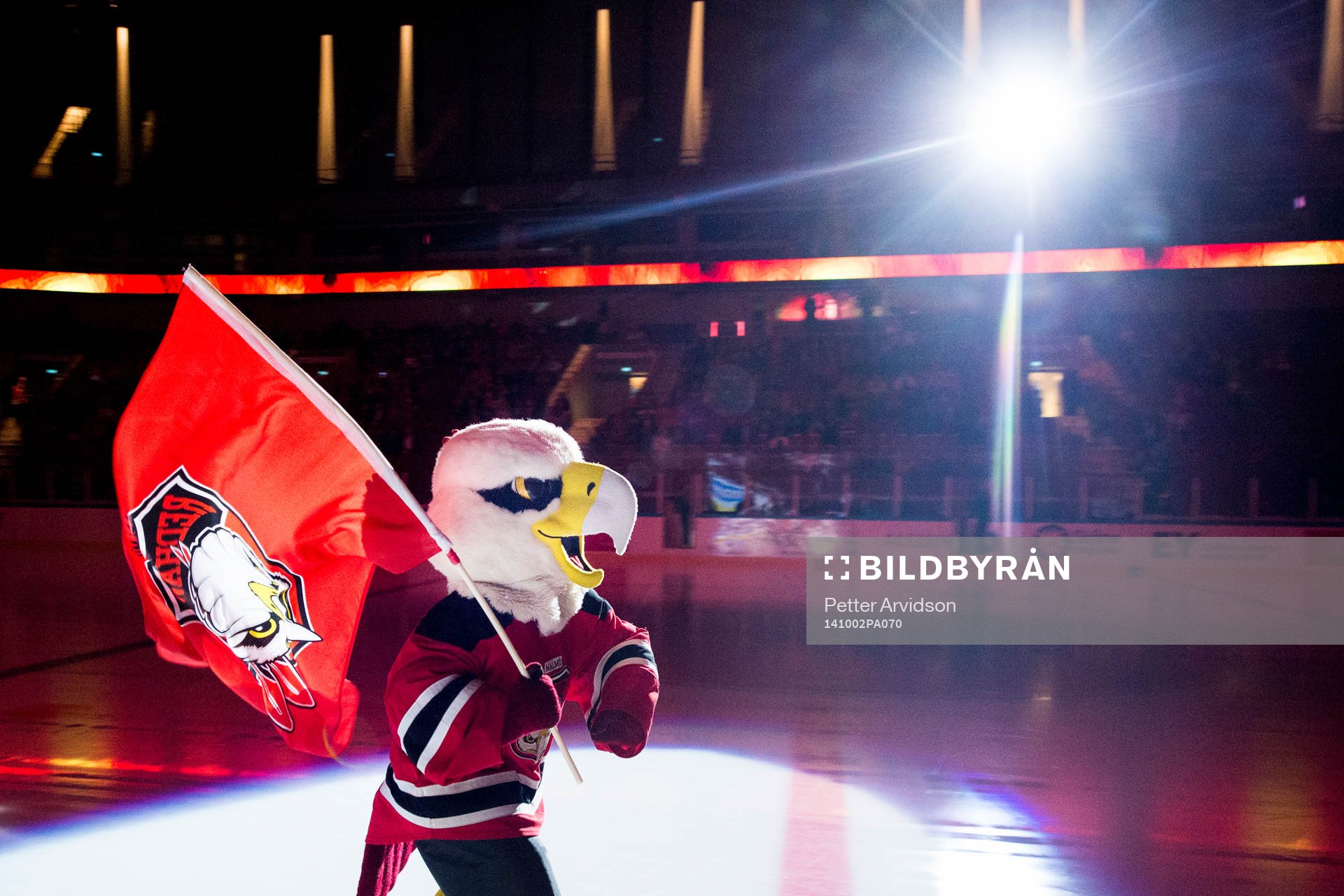 Malmö Redhawks maskoten Hawkan
