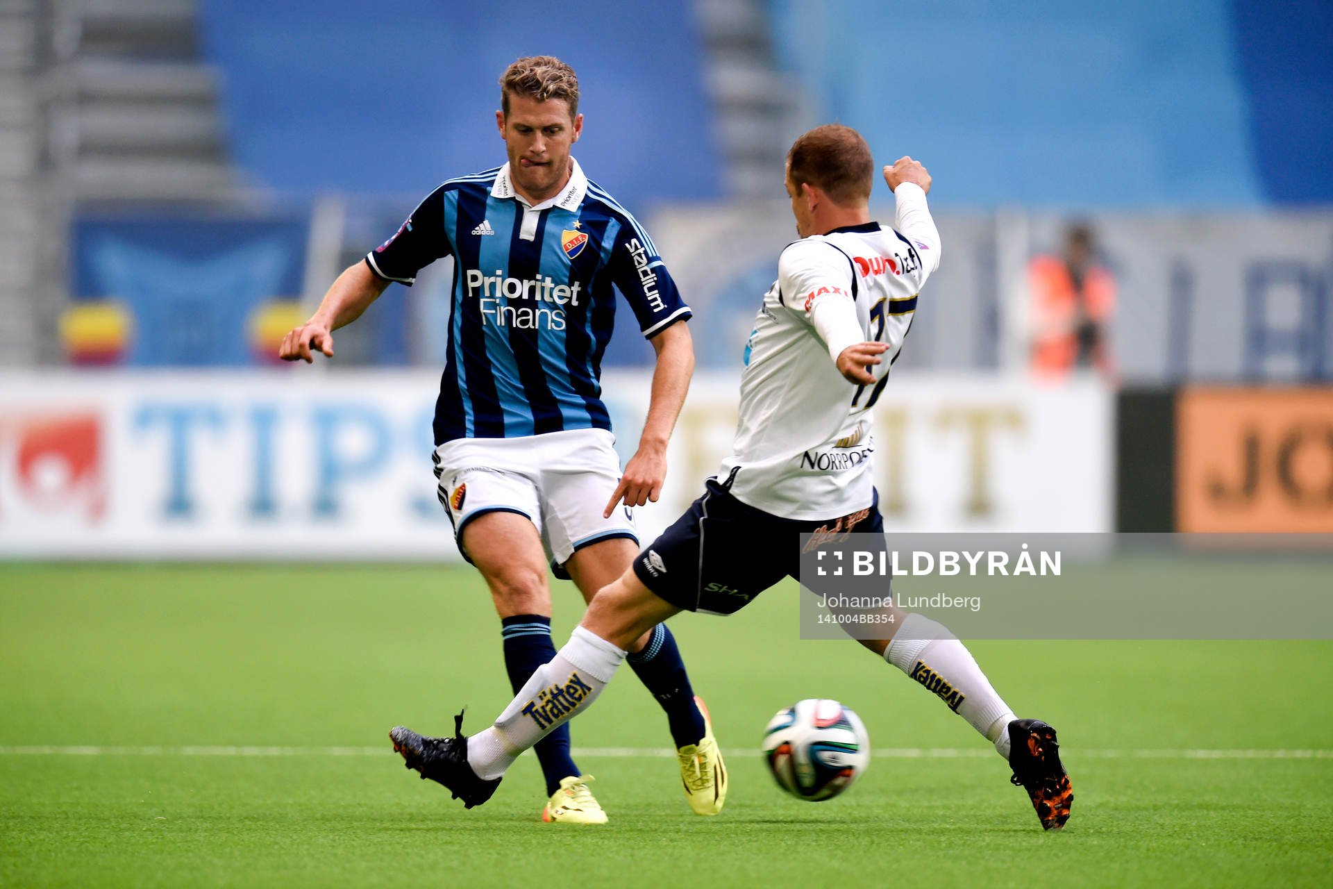 Djurgårdens Stefan Karlsson och Gefles Jonas Lantto