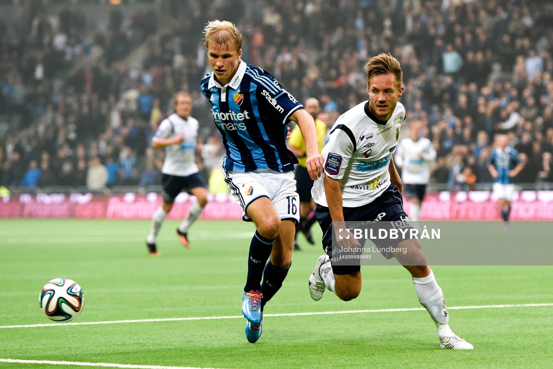 Djurgårdens Sebastian Andersson och Gefles Jens Portin