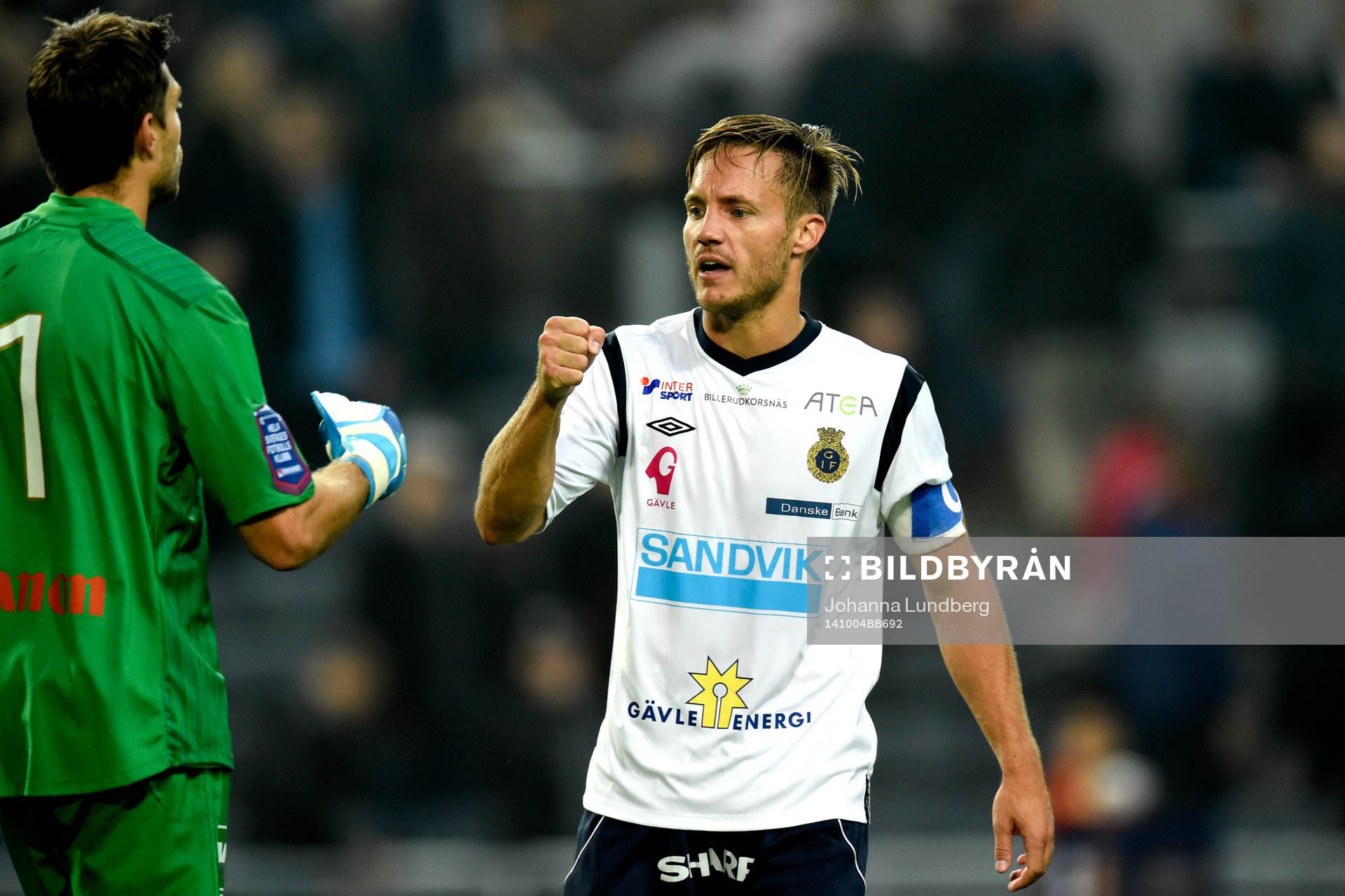 Gefles målvakt Emil Hedvall och Gefles Anders Wikström