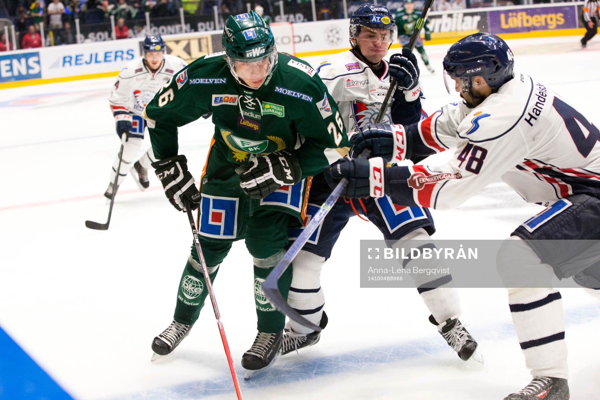 Färjestads Victor Ejdsell och Linköpings Broc Little