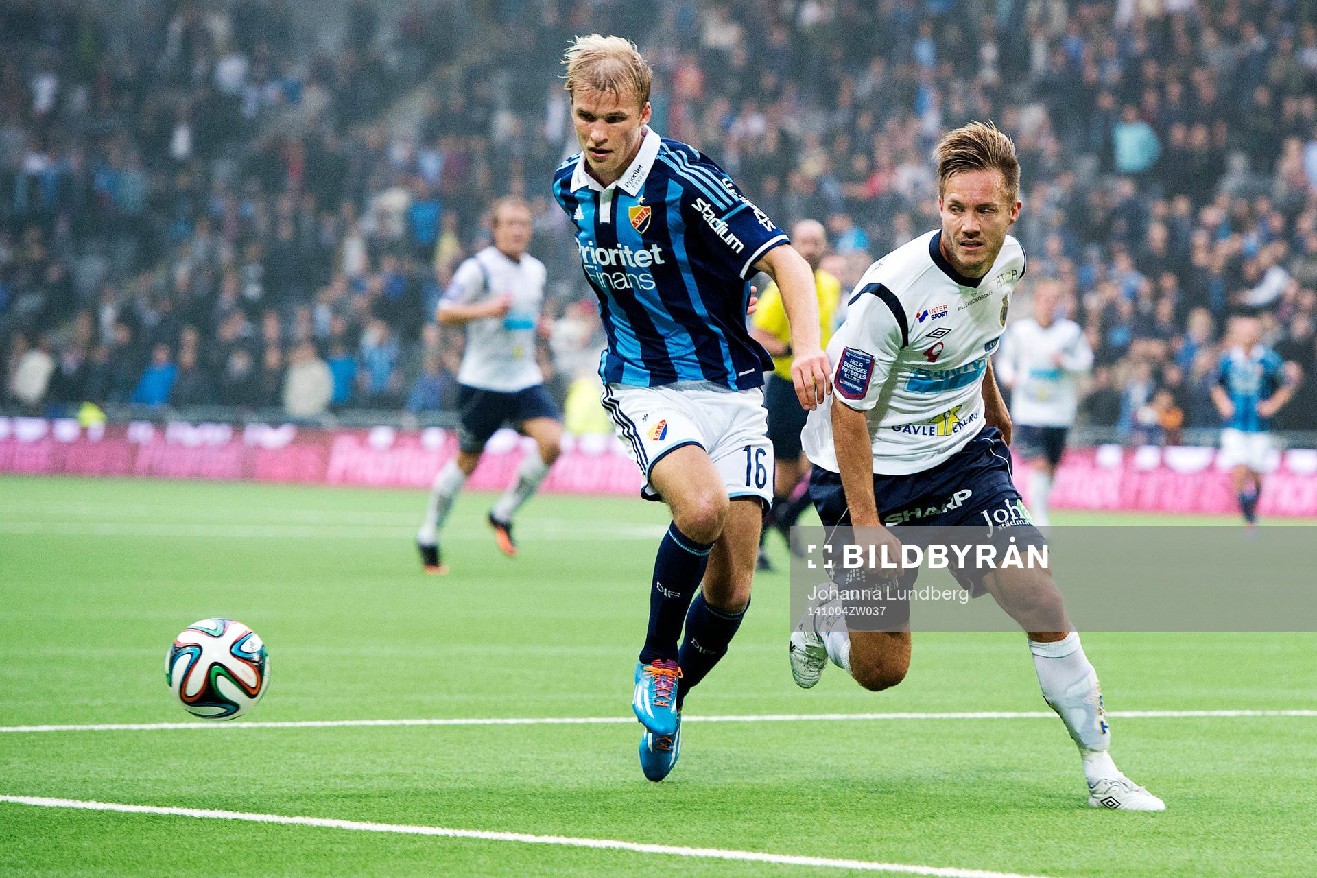 Djurgårdens Sebastian Andersson och Gefles  Jens Portin