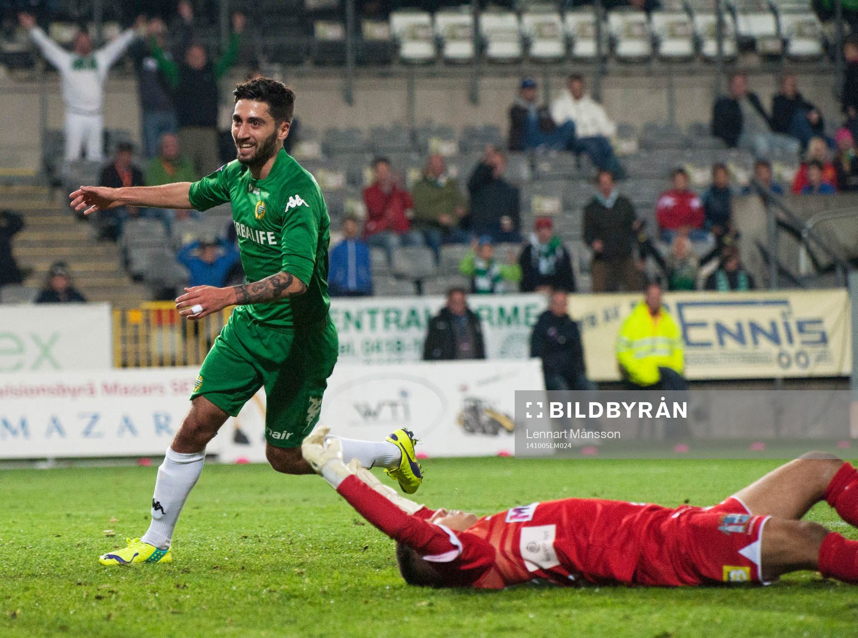 i matchen i superettan mellan Landskrona och Hammarby i