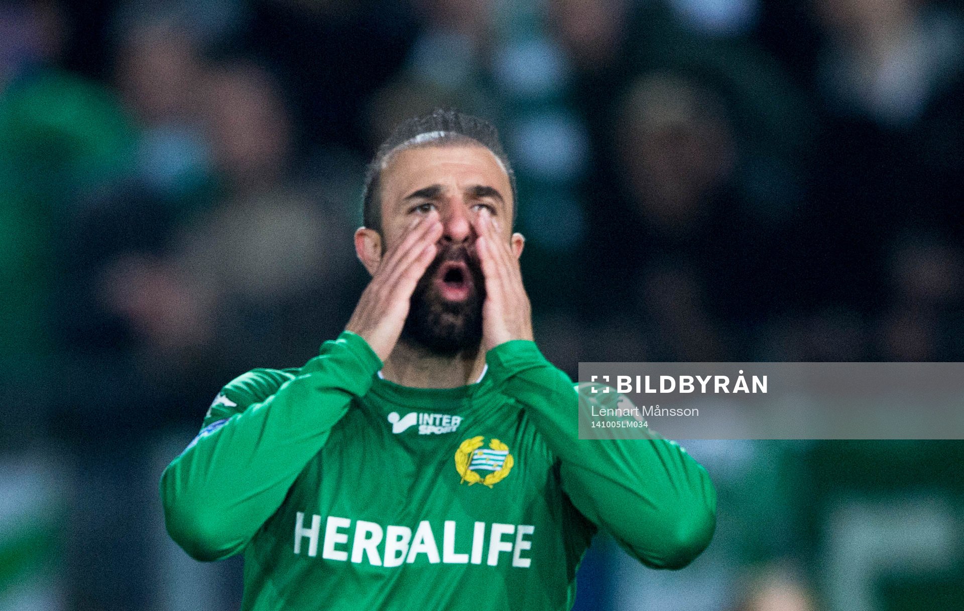  Hammarbys Kennedy Bakircicioglu i matchen i superettan mellan Landskrona och Hammarby i Landskrona 5 oktober 2014.