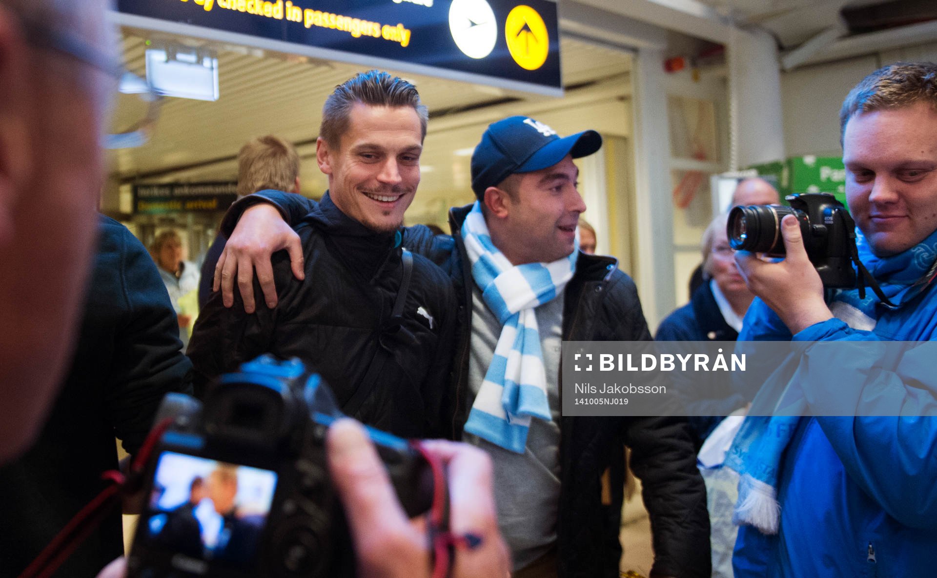 Malmö FFs Markus Rosenberg när Malmö FF landar på