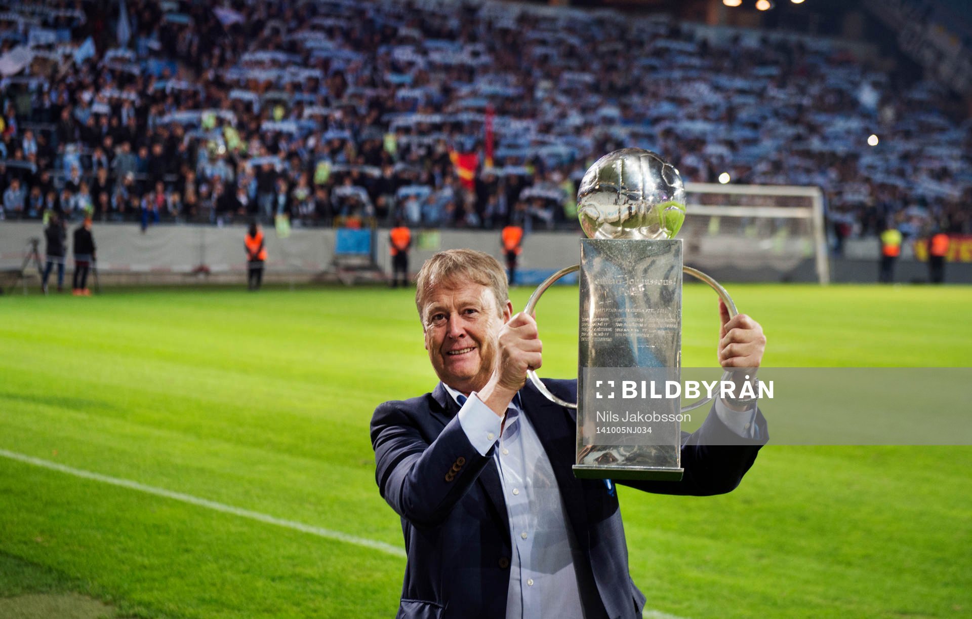Malmö FFs tränare Åge Hareide med Lennart Johanssons