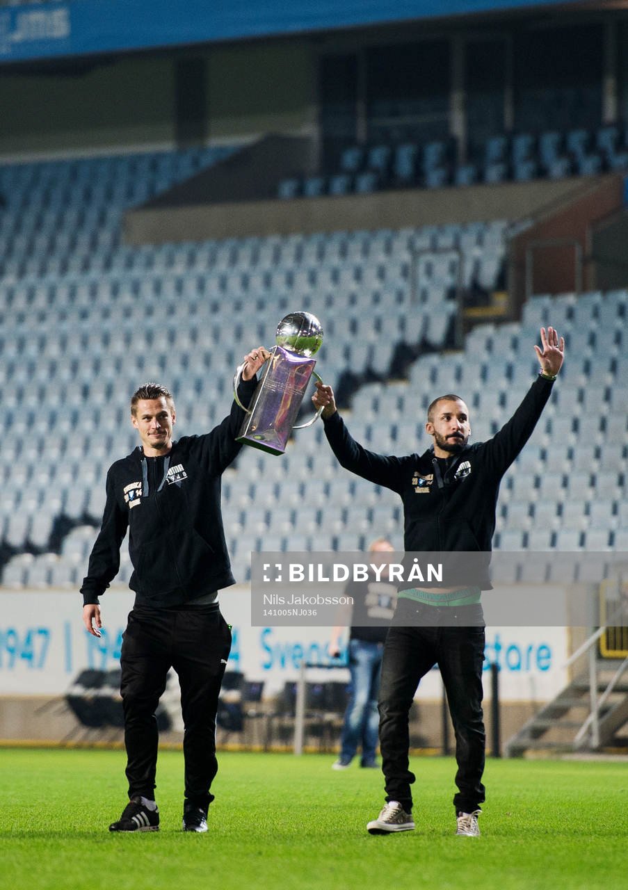 Malmö FFs Markus Rosenberg och Guillermo Molins med