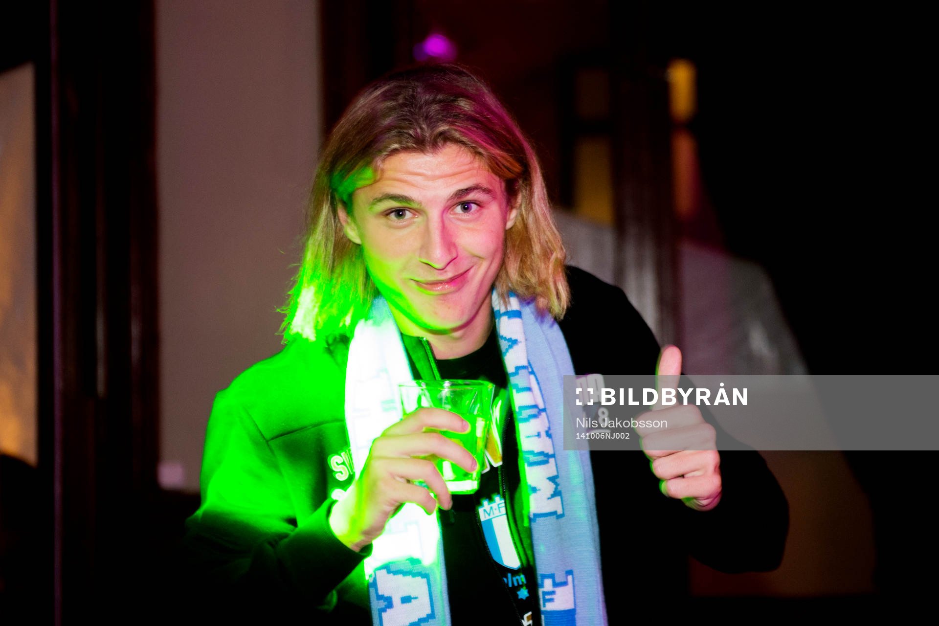 Malmö FFs Pawel Cibicki när Malmö FF firar sitt SM-guld