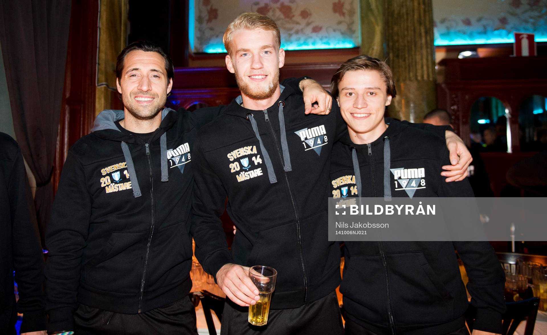 Matias Concha, Filip Helander, Simon Thern när Malmö FF