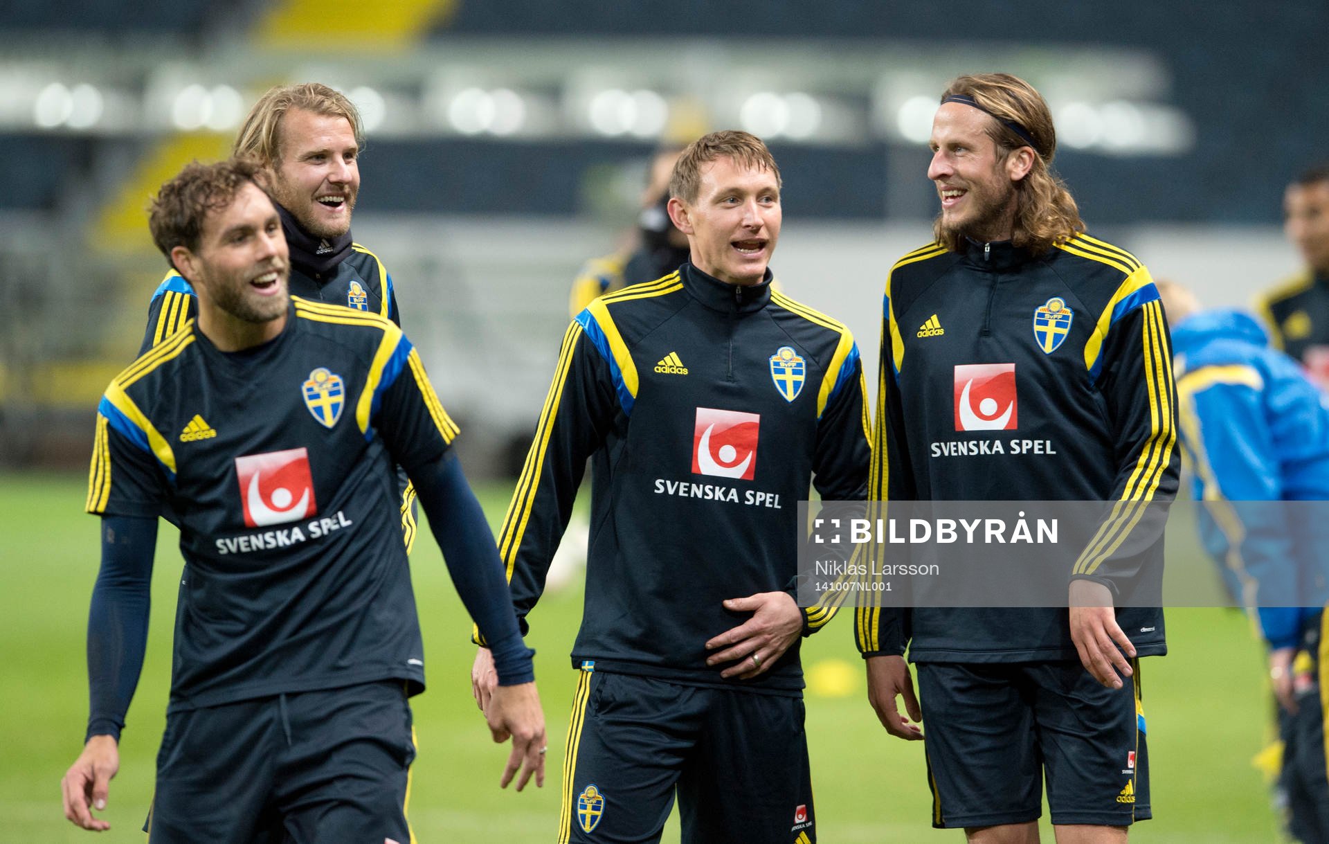 Sveriges Johan Elmander, Kim Källström, Jonas Olsson och