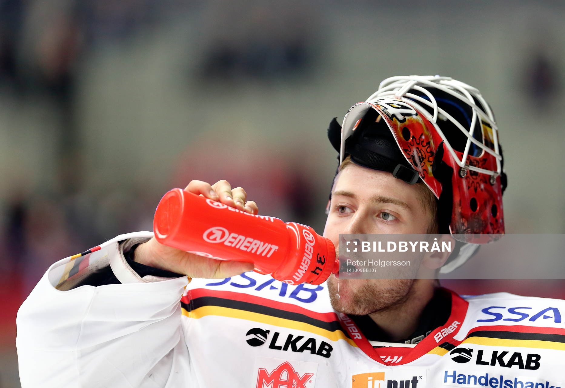 Luleås målvakt Joel Lassinantti före ishockeymatchen i
