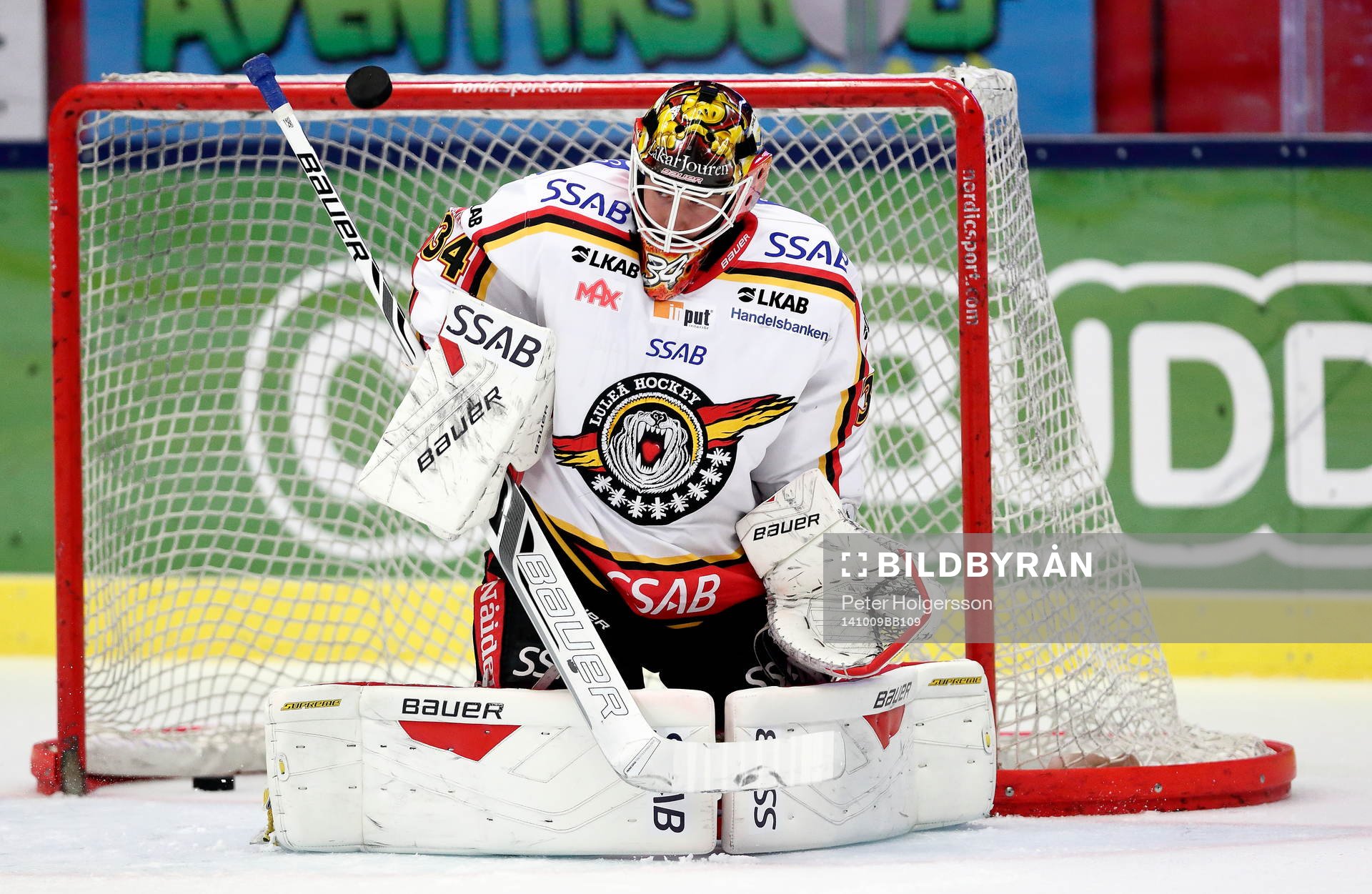 Luleås målvakt Joel Lassinantti före ishockeymatchen i
