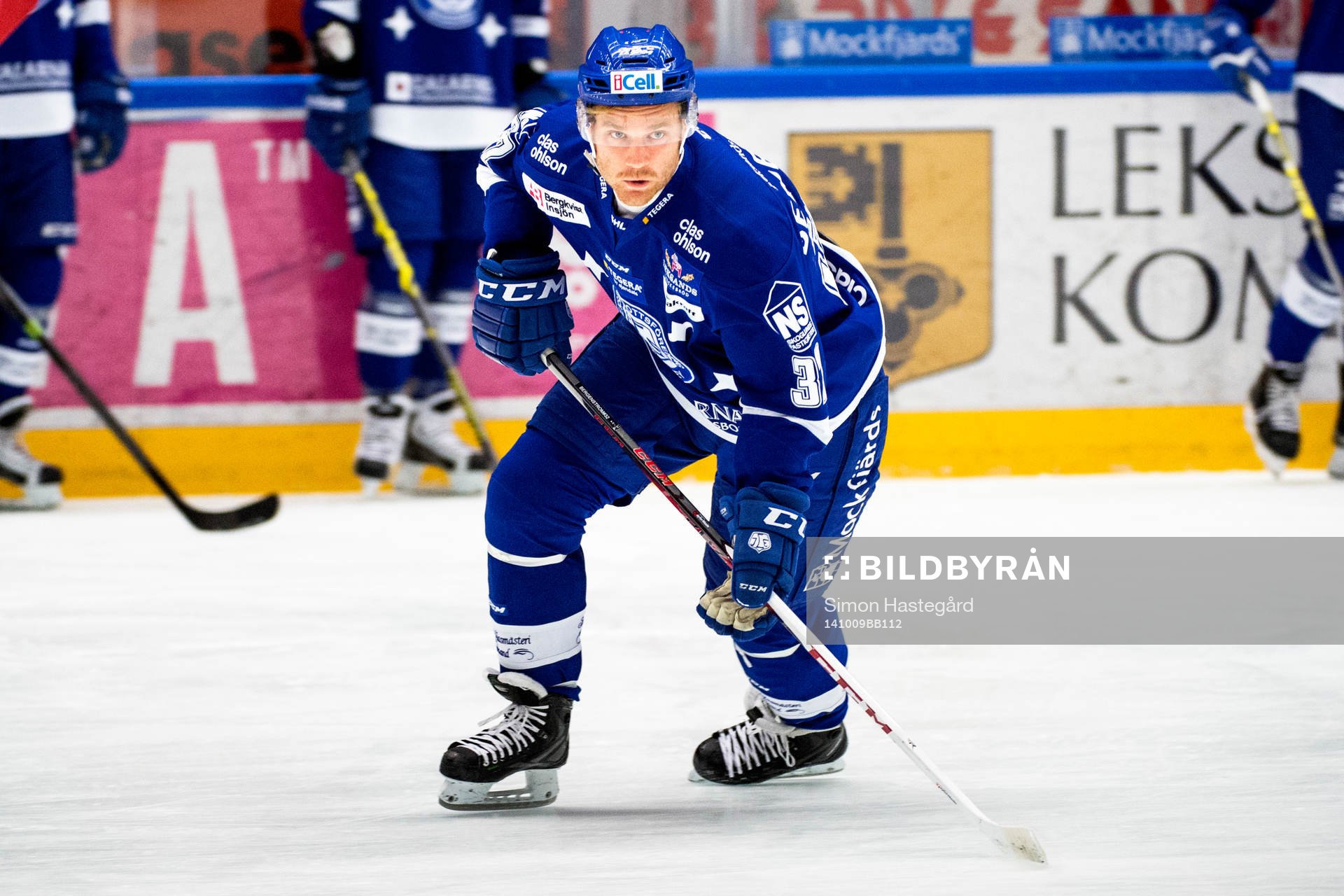 Leksands Jens Bergenström på uppvärmningen före