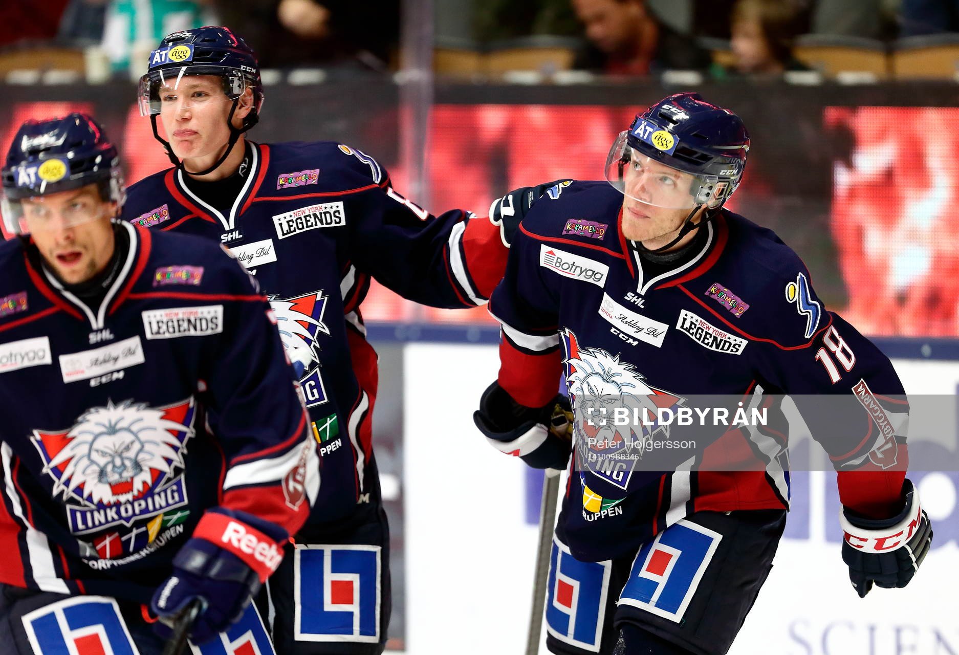 Linköpings Magnus Johansson, Gustav Forsling, och Jonas