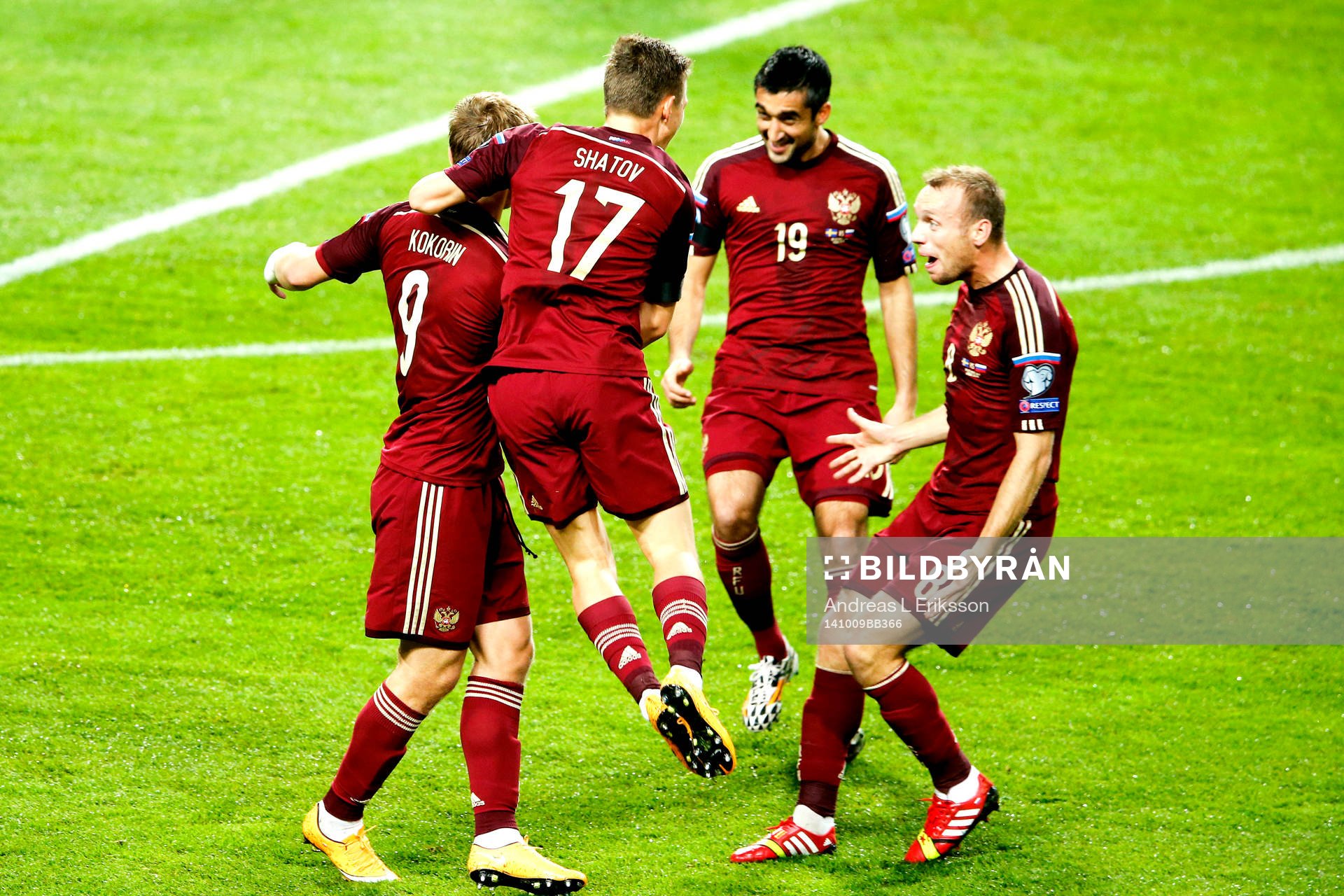 Rysslands Aleksandr Kokorin jublar