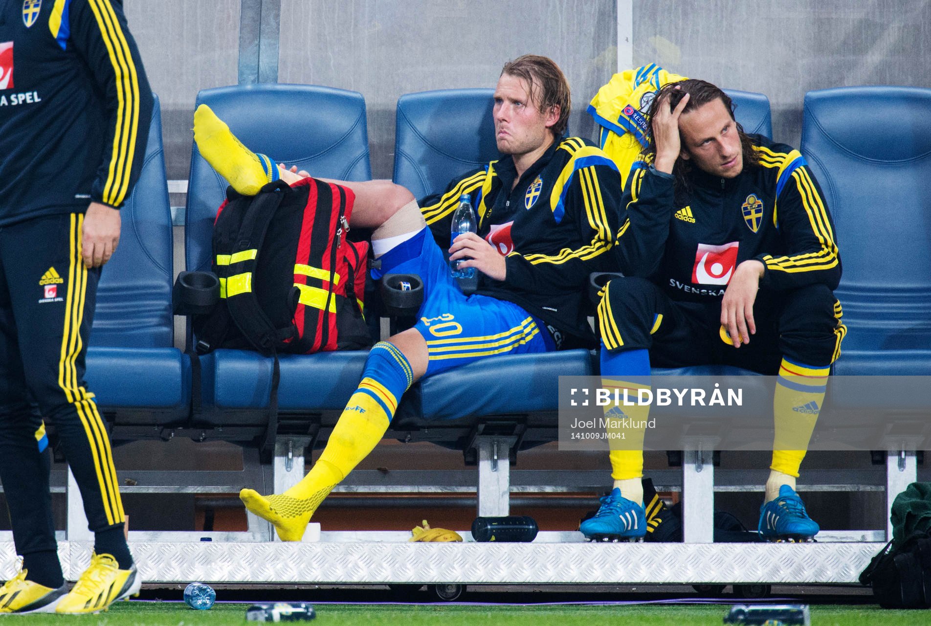 Sveriges Ola Toivonen är skadad och är på bänken