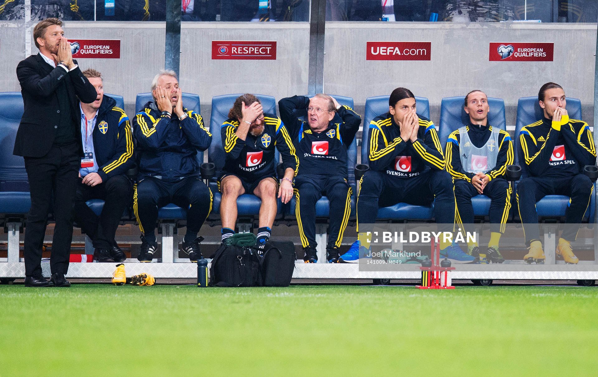 Svenska spelare och ledare, inklusive Zlatan Ibrahimovic,