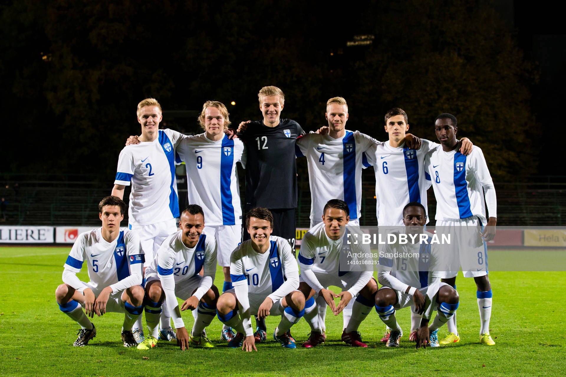Finlands startelva överst till vänster, Dani Hatakka ,