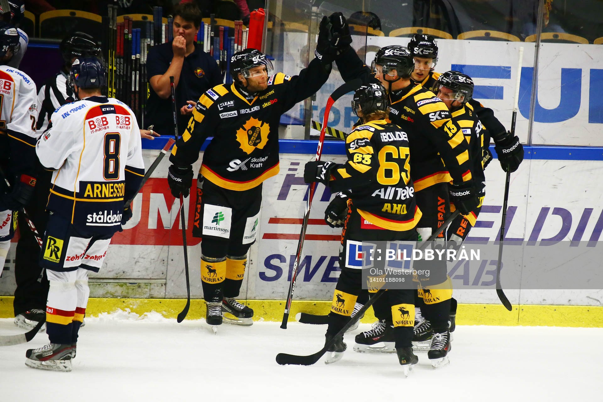 Skellefteås Niclas Burström, Rob Schremp, Sebastian Aho ,