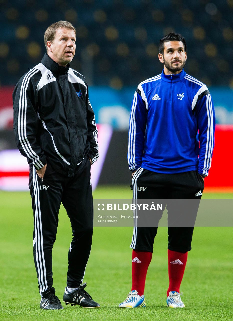 Liechtensteins förbundskapten René Pauritsch och Michele