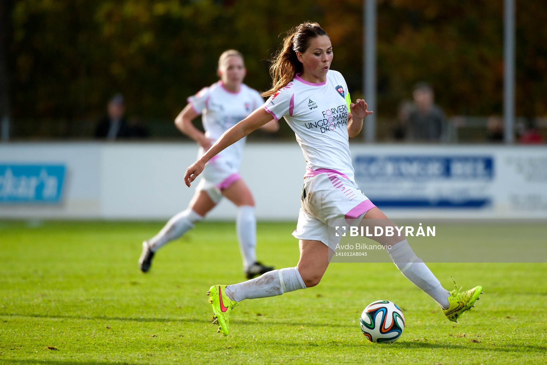 Rosengårds Sara Björk Gunnarsdottir under fotbollsmatchen i Damallsvenskan mellan Vittsjö och Rosengård den 12 Oktober 2014 i Vittsjö.