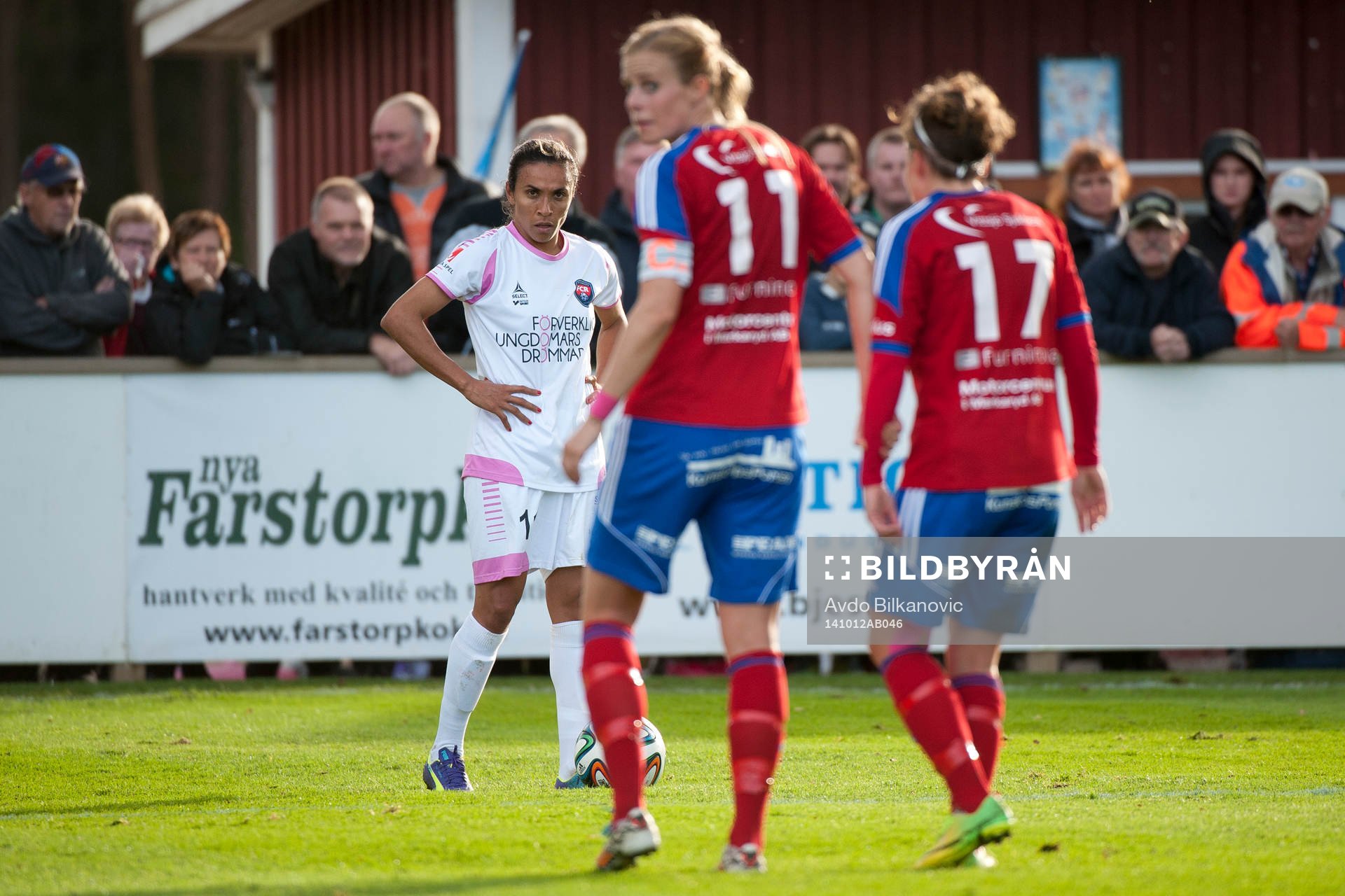 Rosengårds Marta Viera Da Silva under fotbollsmatchen i Damallsvenskan mellan Vittsjö och Rosengård den 12 Oktober 2014 i Vittsjö.