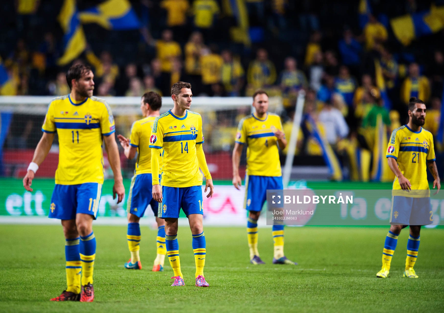 Sveriges Johan Elmander, Branimir Hrgota och Jimmy Durmaz