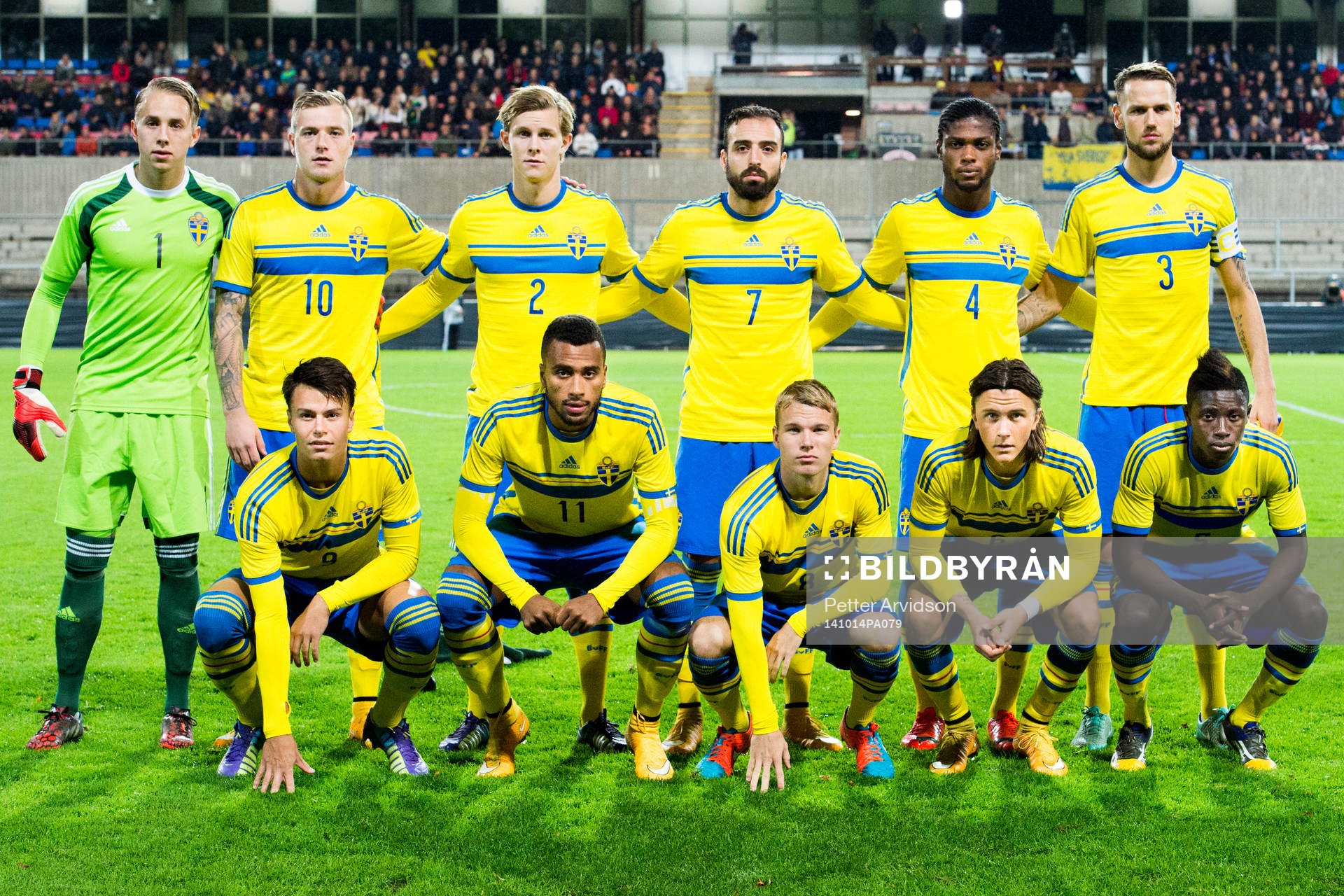 Sveriges startelva, övre raden från vänster, målvakt