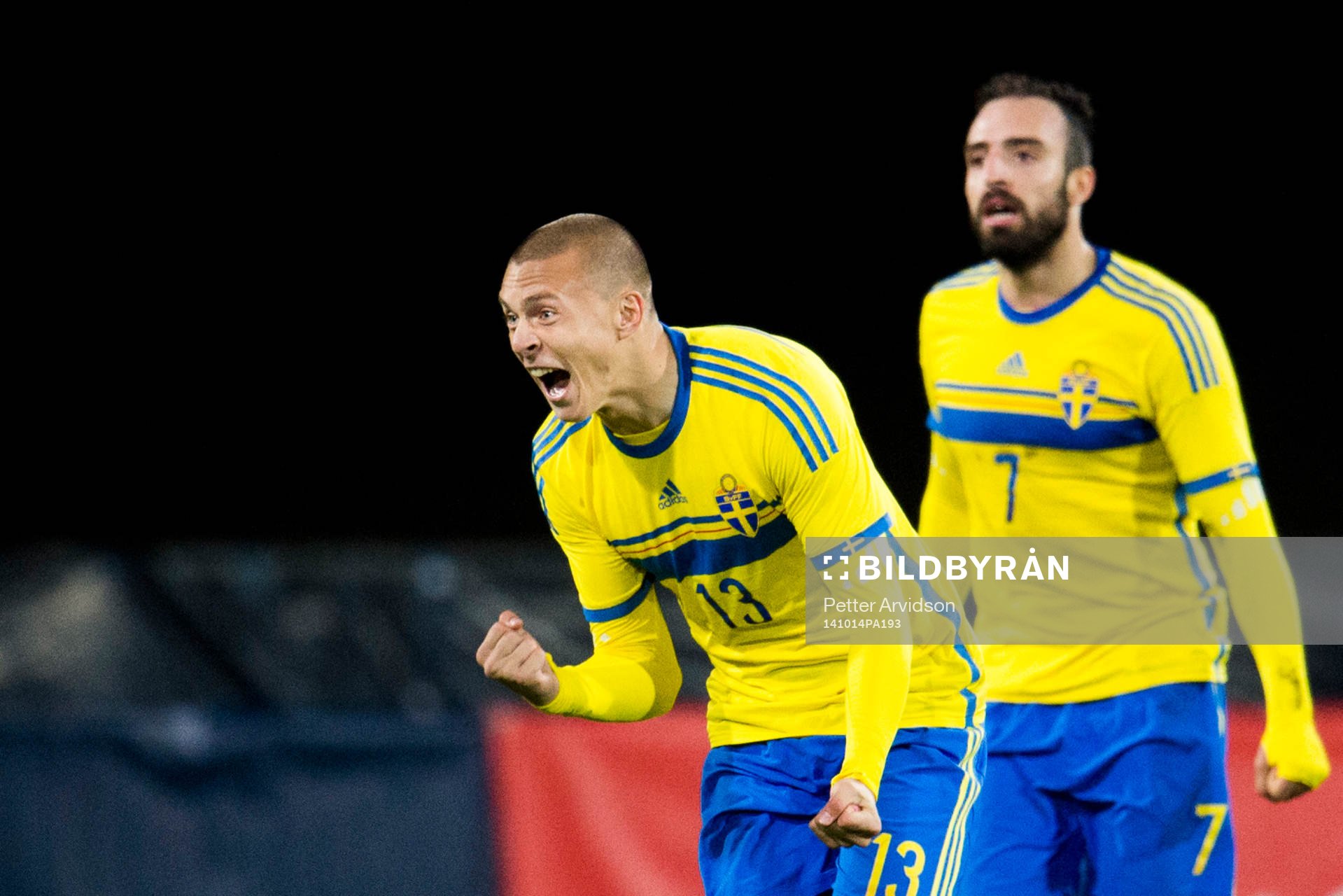 Sveriges Victor Nilsson Lindelöf jublar