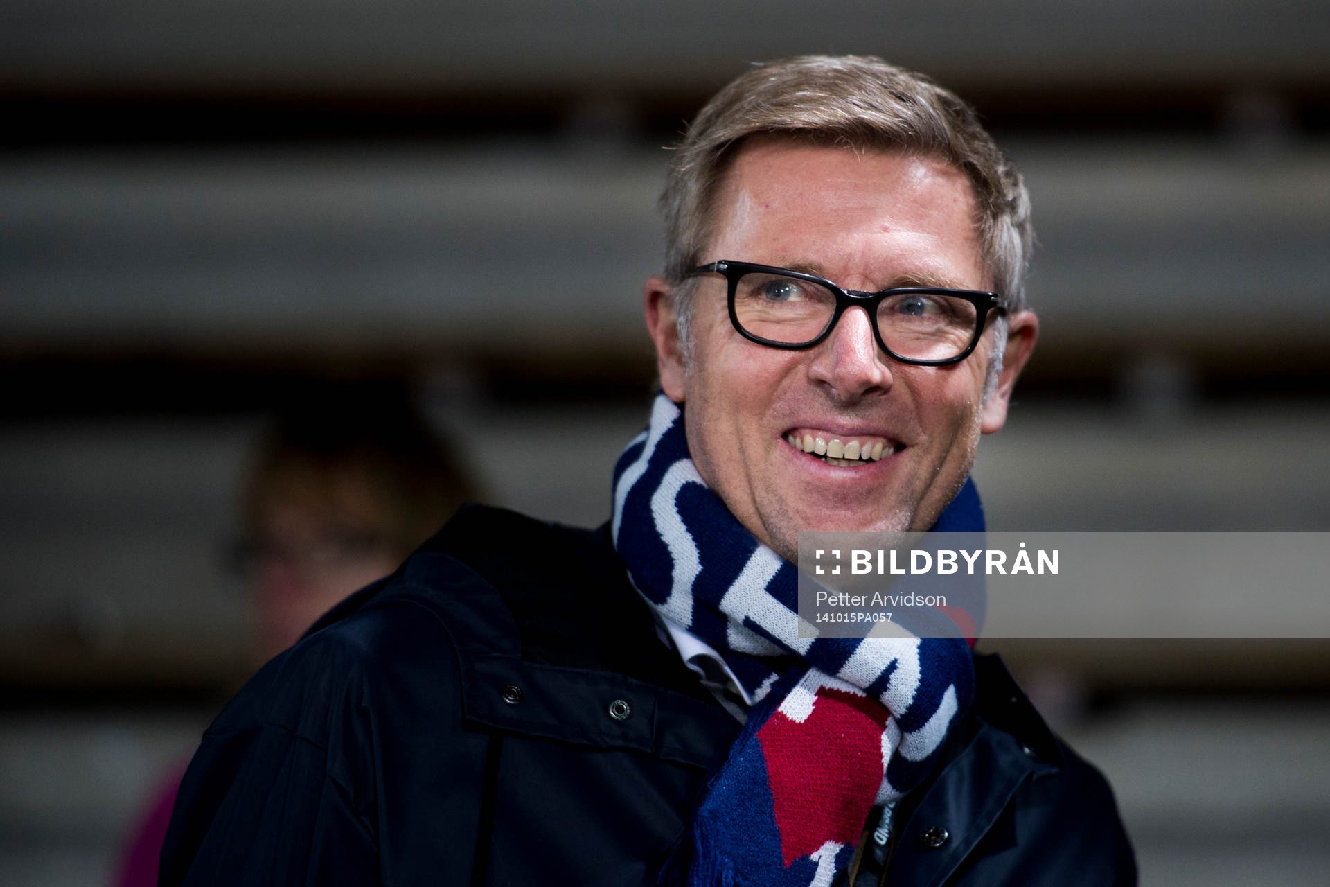 Rosengårds VD Klas Tjebbes under fotbollsmatchen i Womens Champions League mellan FC Rosengård och Ryazan den 15 oktober 2014 i Malmö.