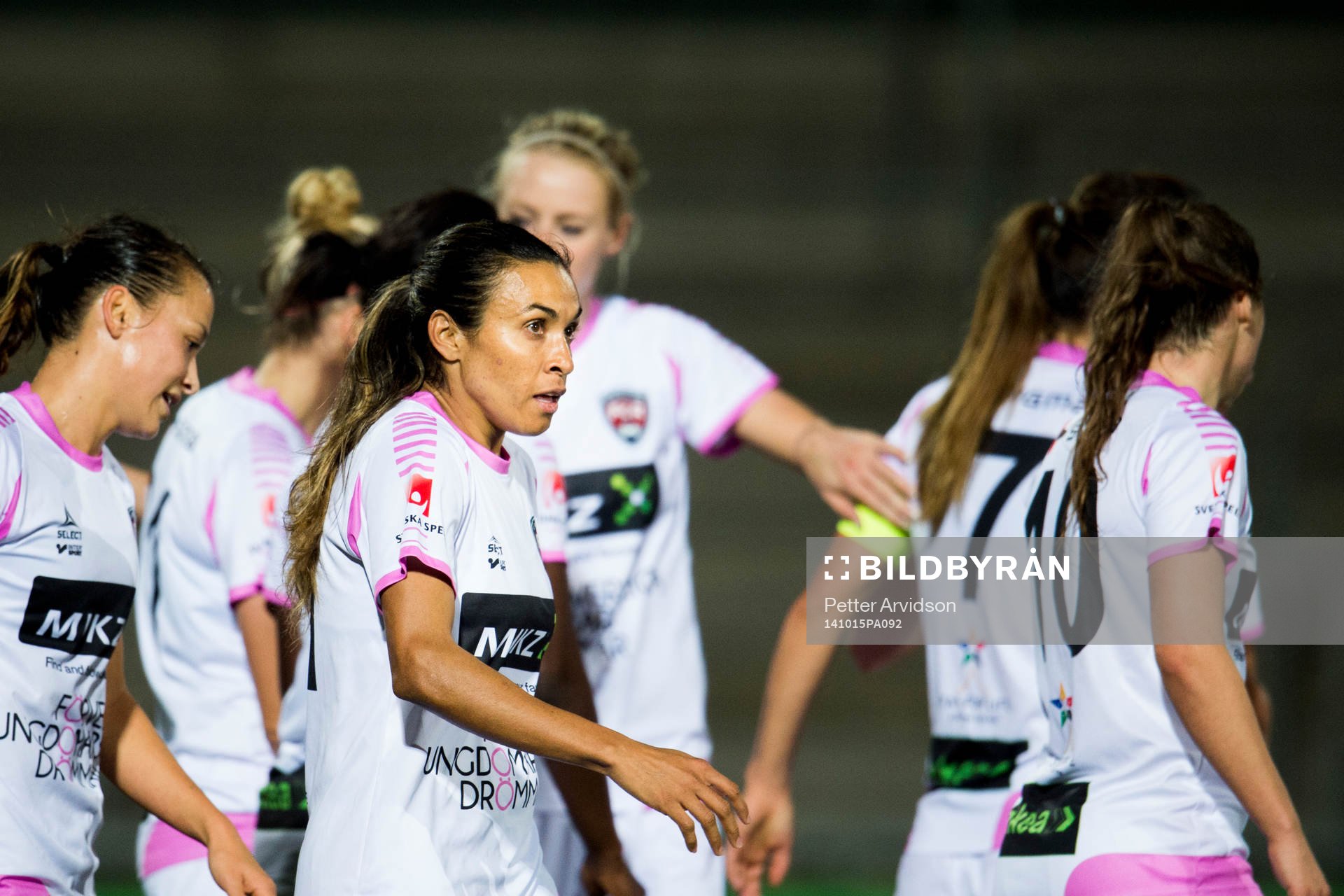 Rosengårds Marta Viera Da Silva under fotbollsmatchen i Womens Champions League mellan FC Rosengård och Ryazan den 15 oktober 2014 i Malmö.