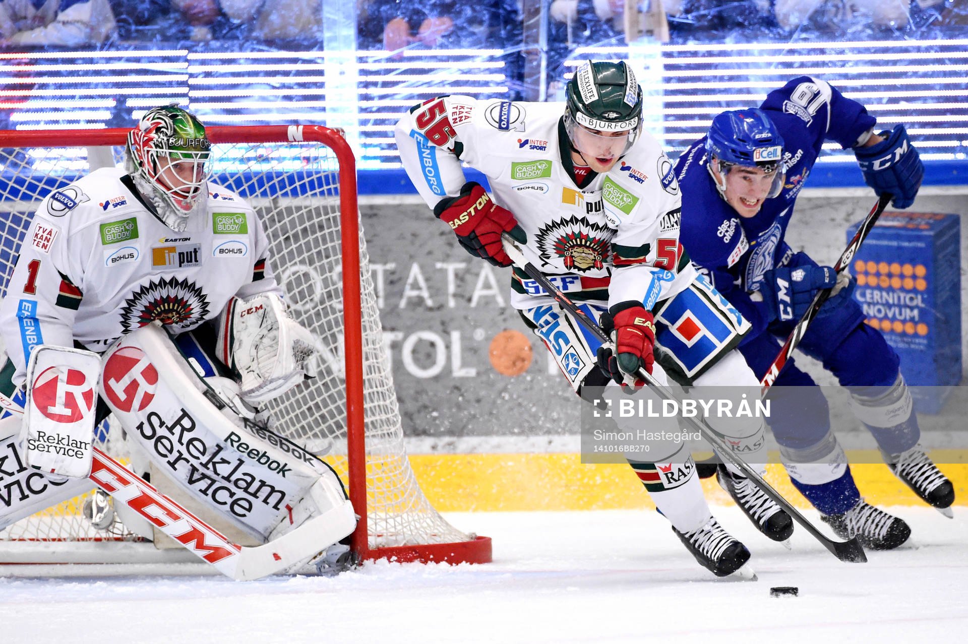 Frölundas målvakt Lars Johansson och Erik Gustafsson samt