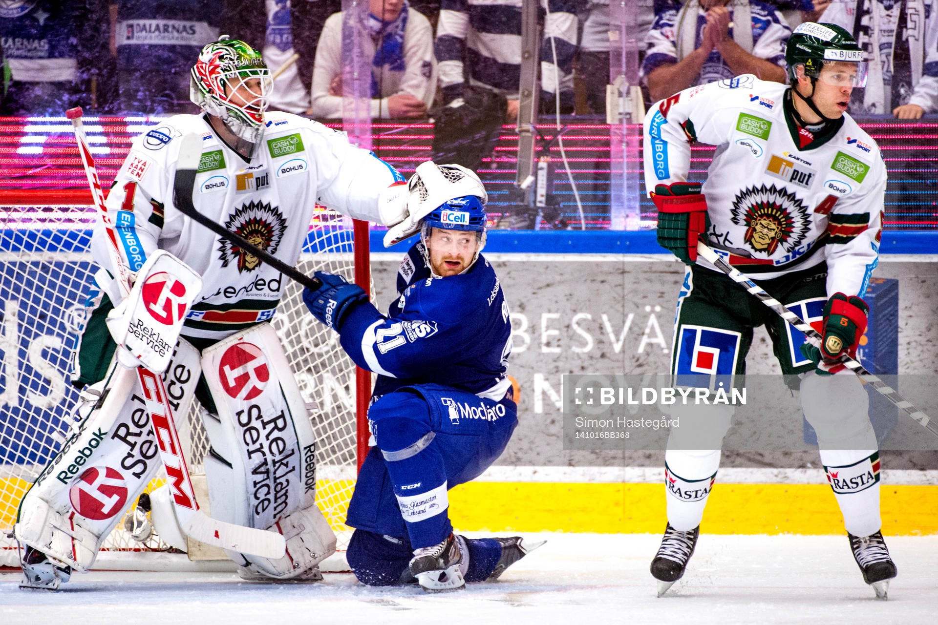 Frölundas målvakt Lars Johansson, Leksands Mattias Ritola