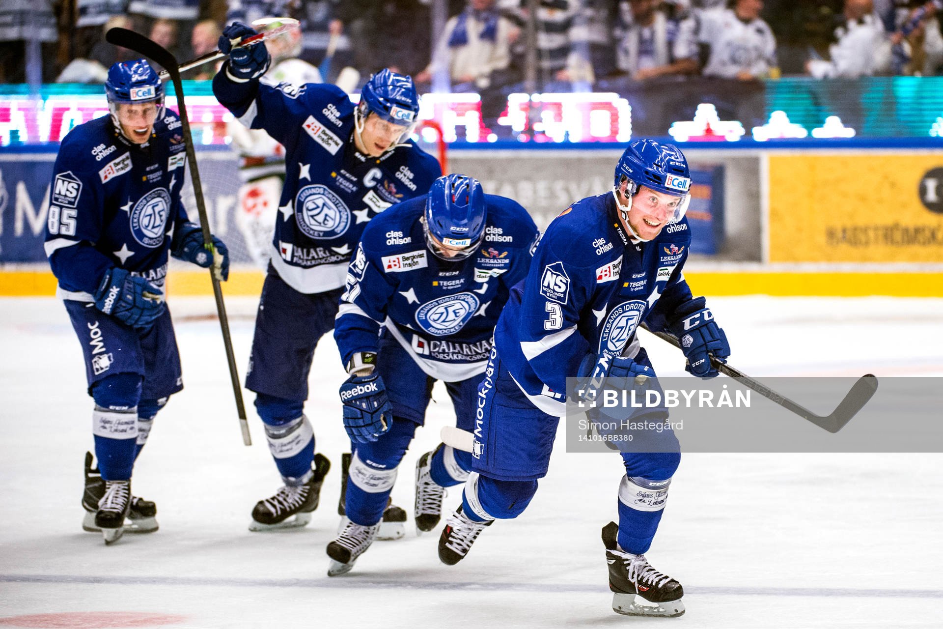 Leksands Toni Kähkönen, Johan Ryno, Kevin Kapstad och