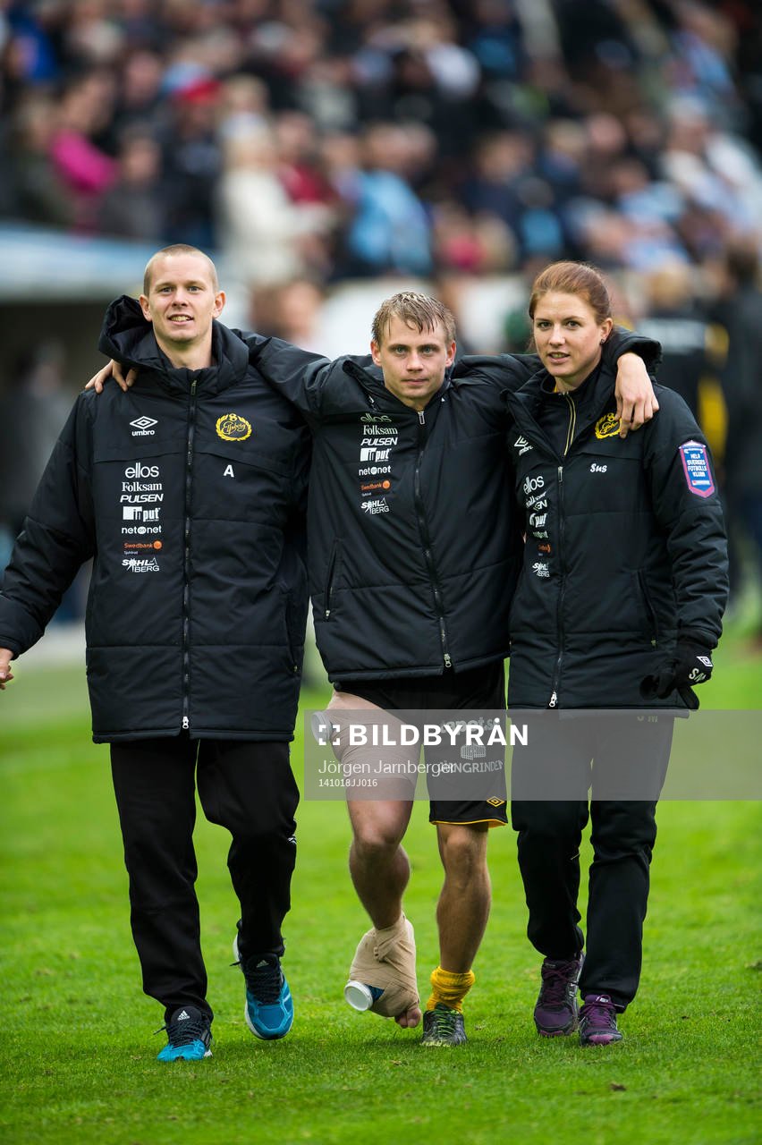 Elfsborgs Anton Lans, Simon Hedlund (som utgick skadad) och