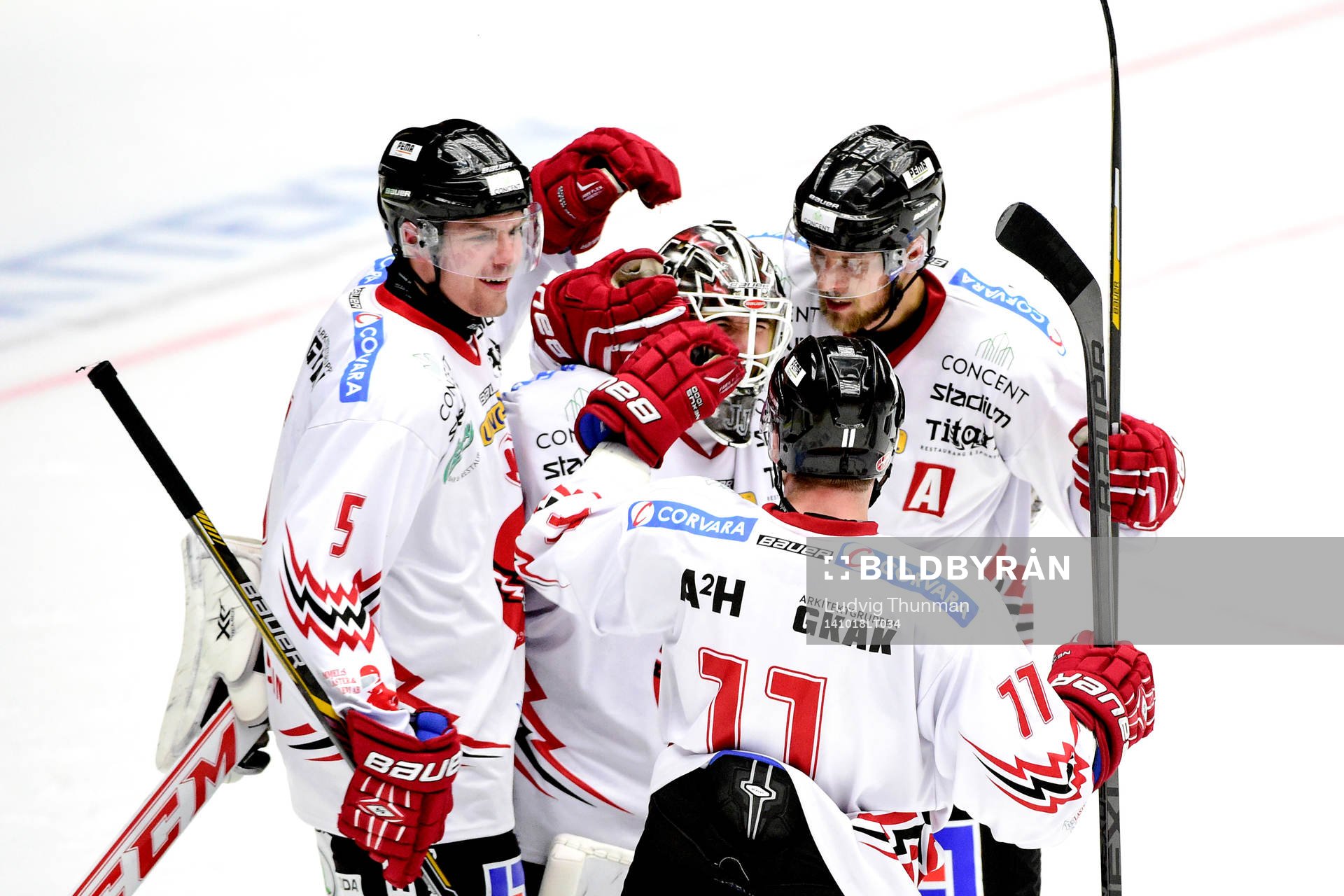 Joakim Petersson, Juha Uotila, Morgan Hassel och målvakt