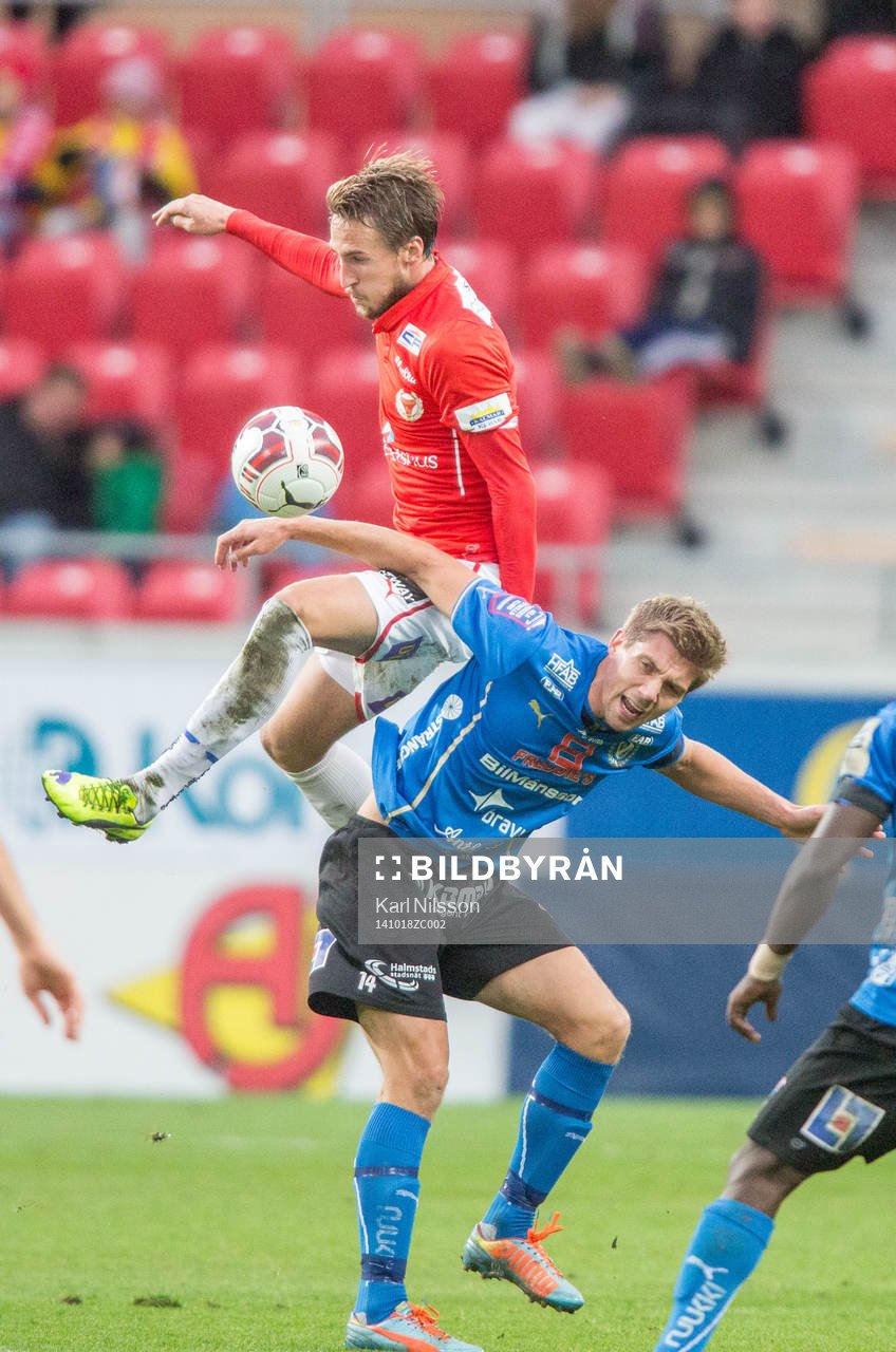 Kalmars Tor Øyvind Hovda och Halmstads Mikael Boman