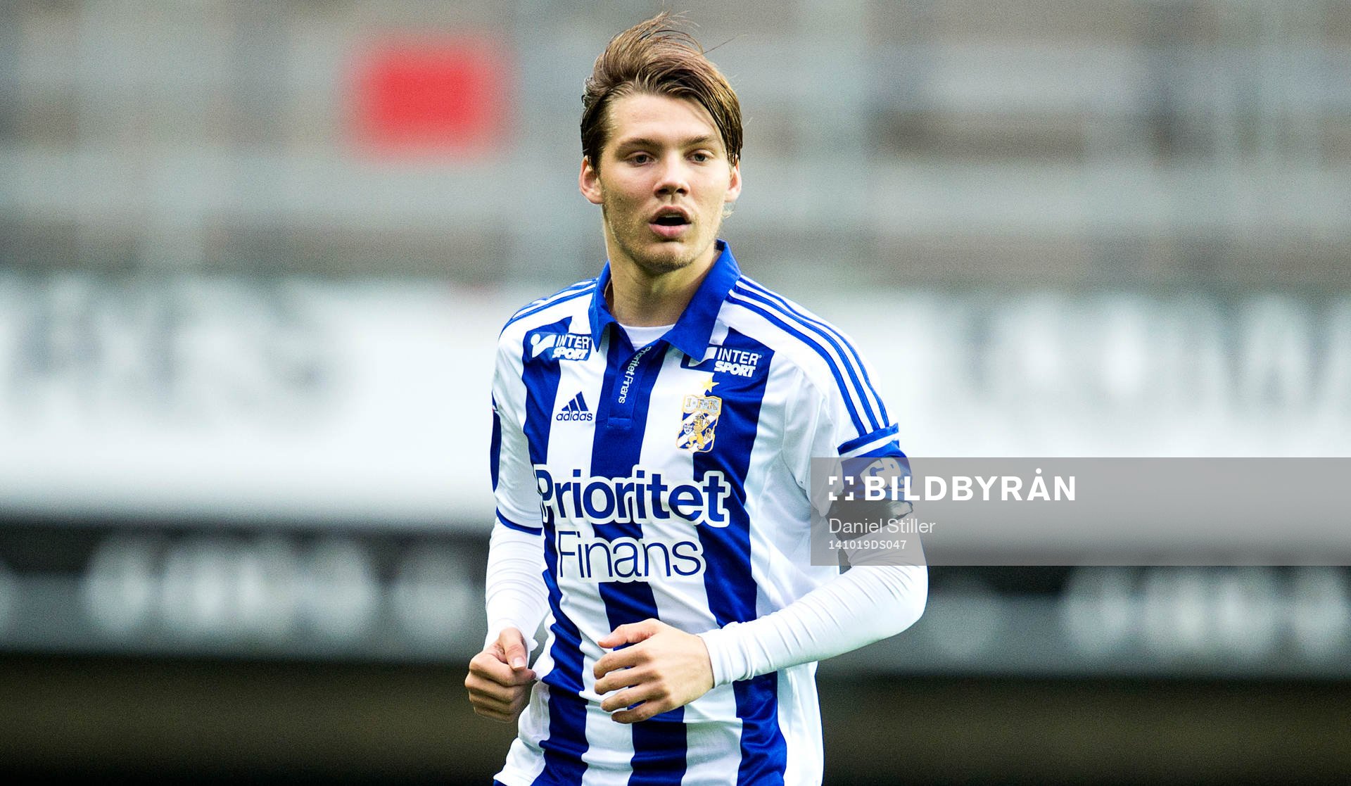 IFK Göteborgs Karl Bohm under fotbollsmatchen i Allsvenskan mellan IFK Göteborg och Häcken den 19 oktober 2014 i Göteborg.